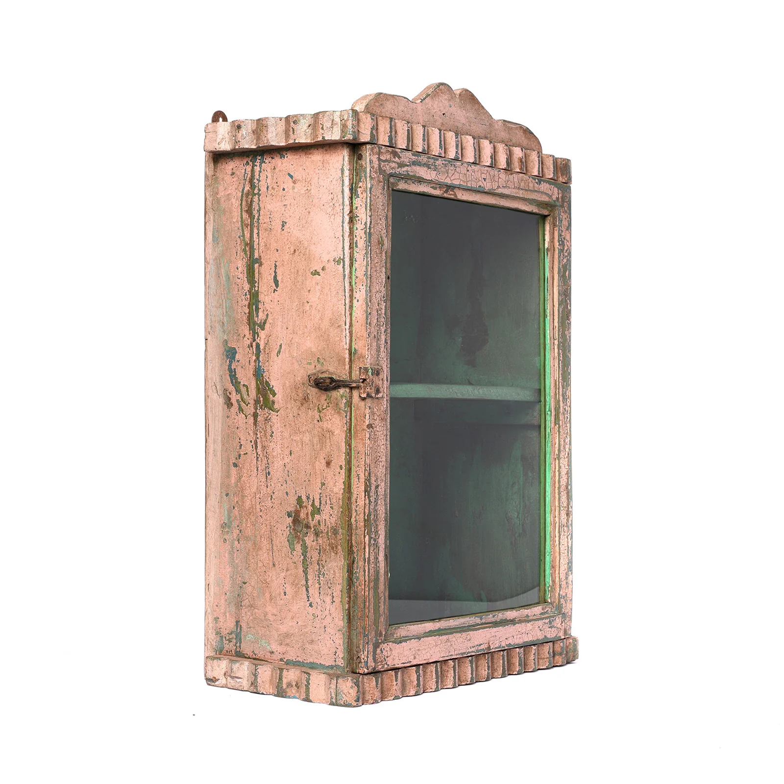 Painted Teak Glazed Wall Cabinet - Ca 1930 - Image 2