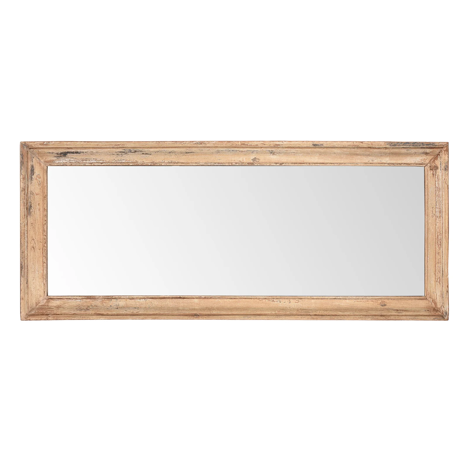 Cream Painted Mirror Made From Old Architectural Teak - Image 2