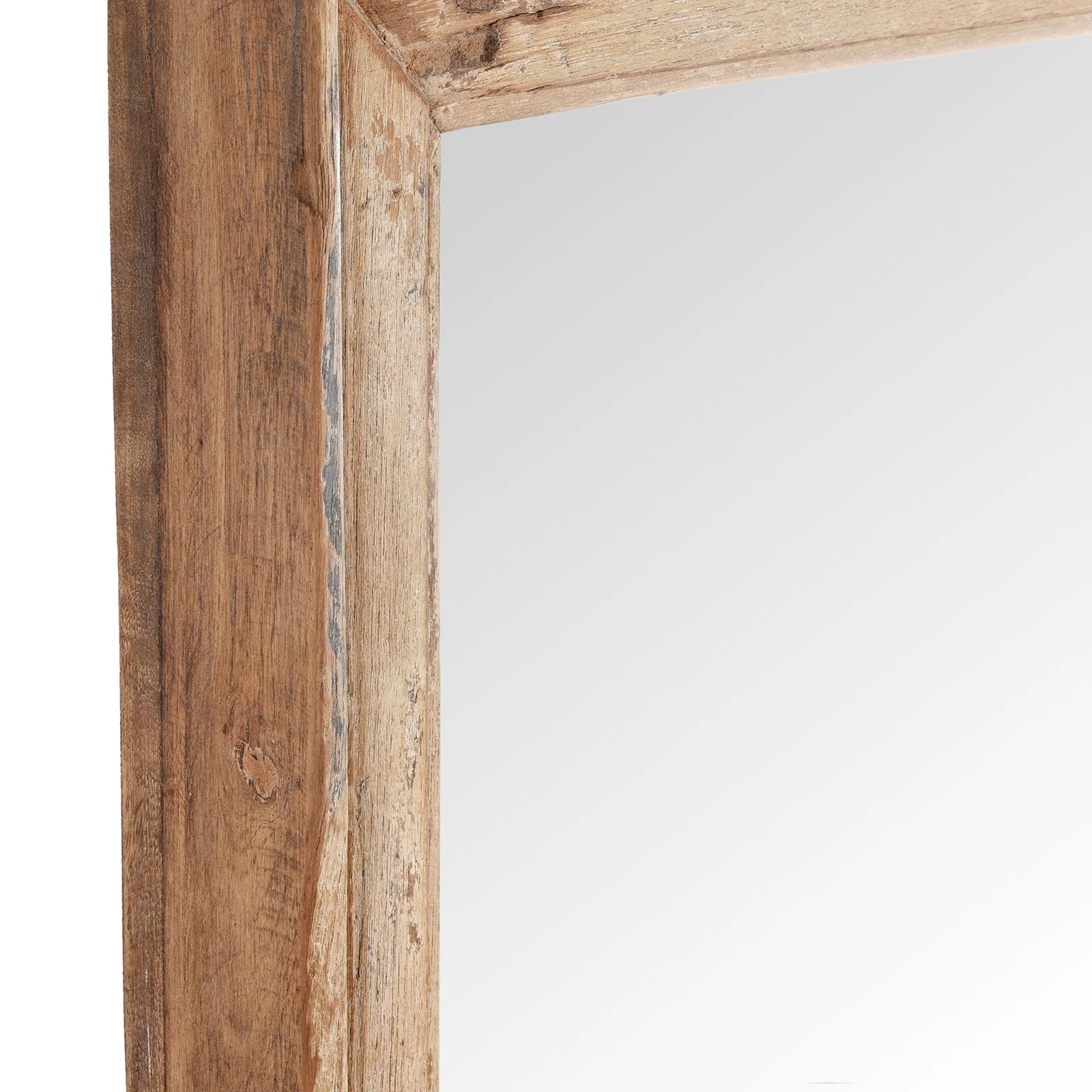 Cream Painted Mirror Made From Old Architectural Teak - Image 5