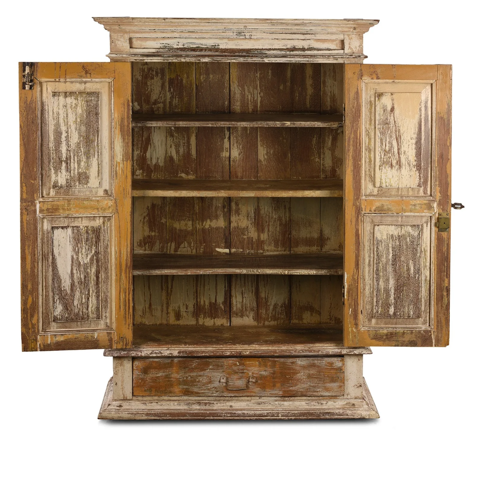 Cream Painted Almirah Cabinet - 19th Century - Image 3