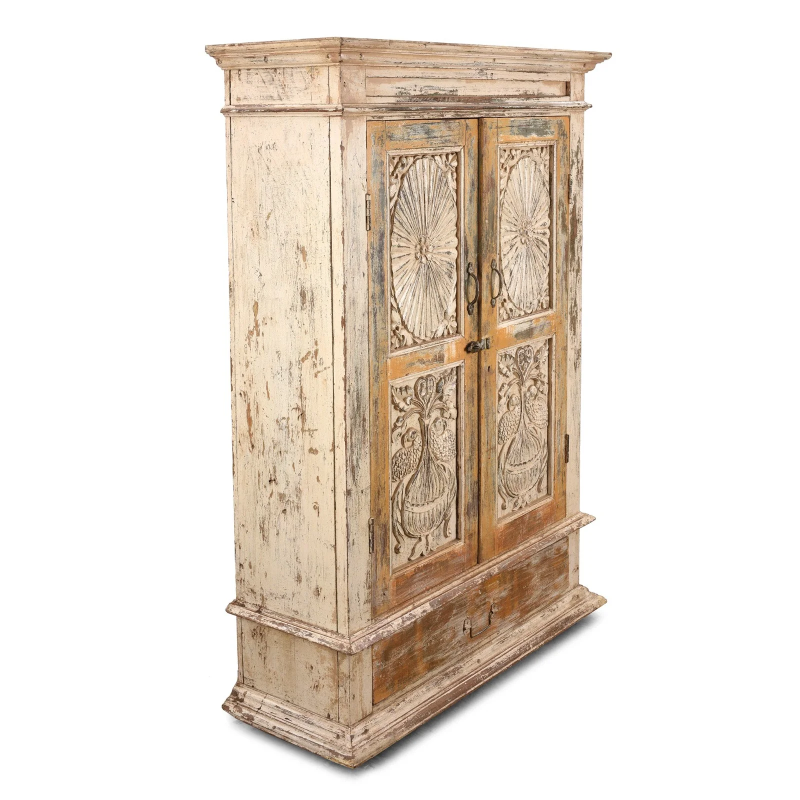 Cream Painted Almirah Cabinet - 19th Century - Image 4