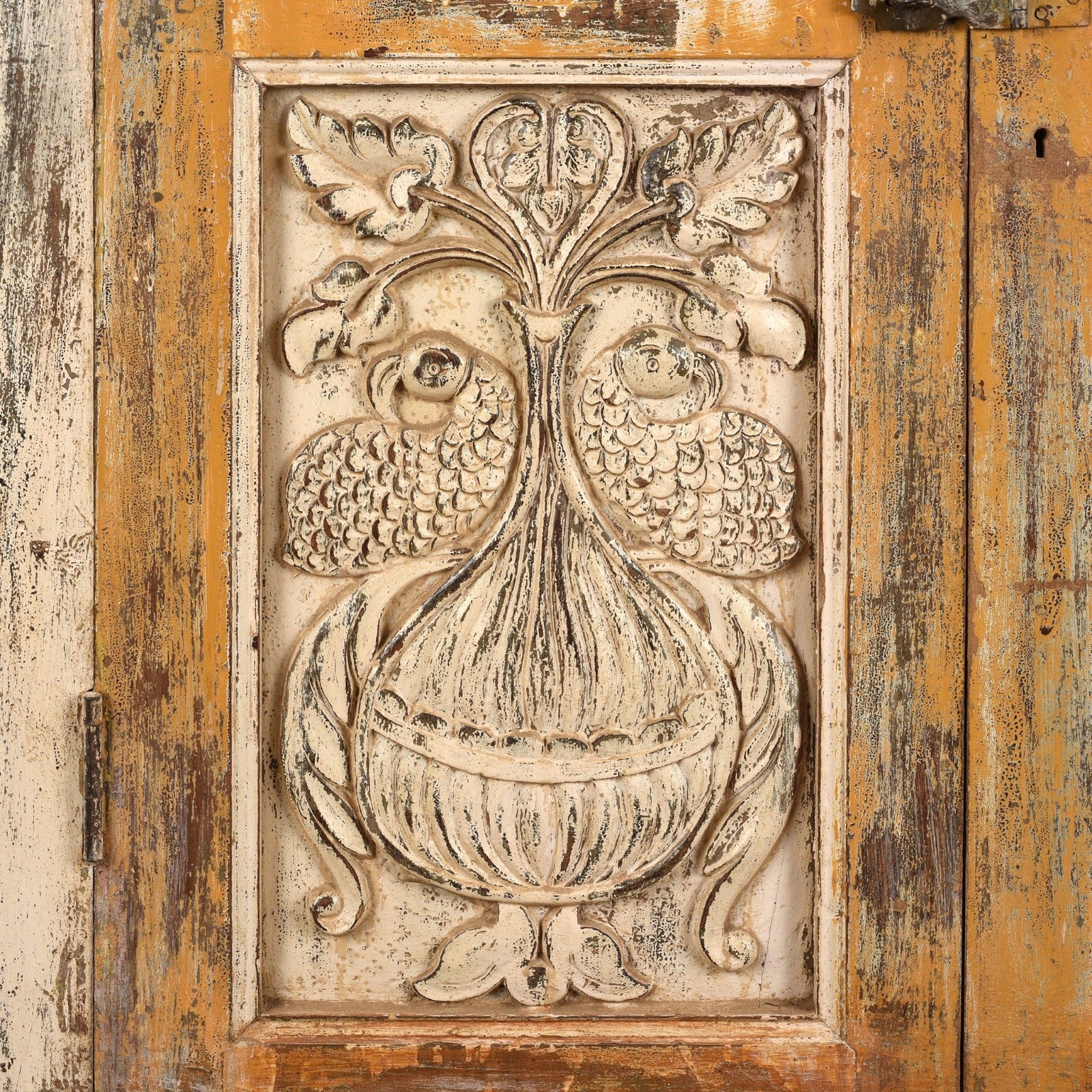 Cream Painted Almirah Cabinet - 19th Century - Image 5