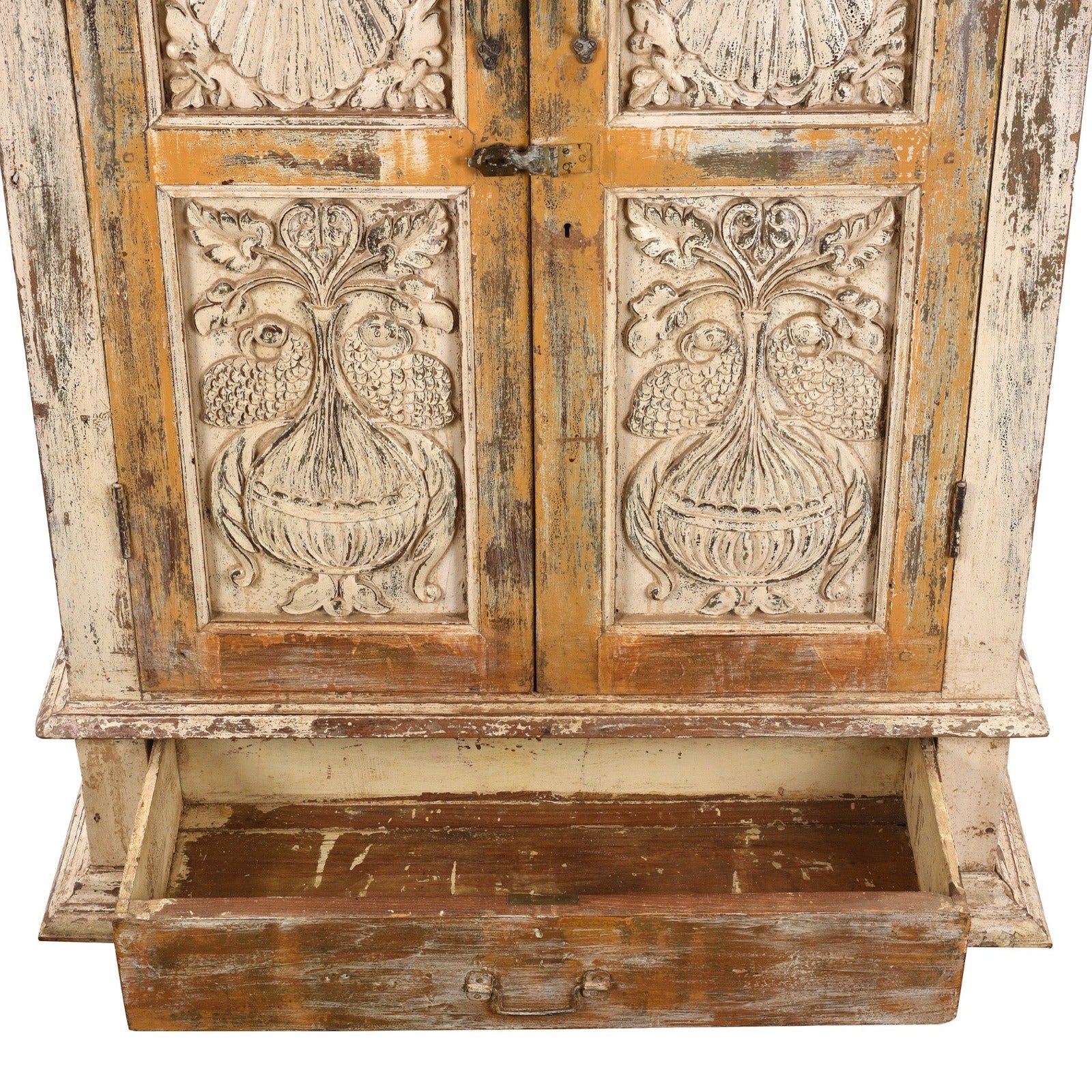 Cream Painted Almirah Cabinet - 19th Century - Image 6