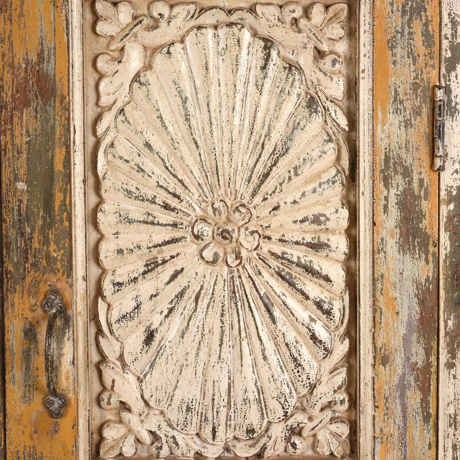 Cream Painted Almirah Cabinet - 19th Century - Image 8