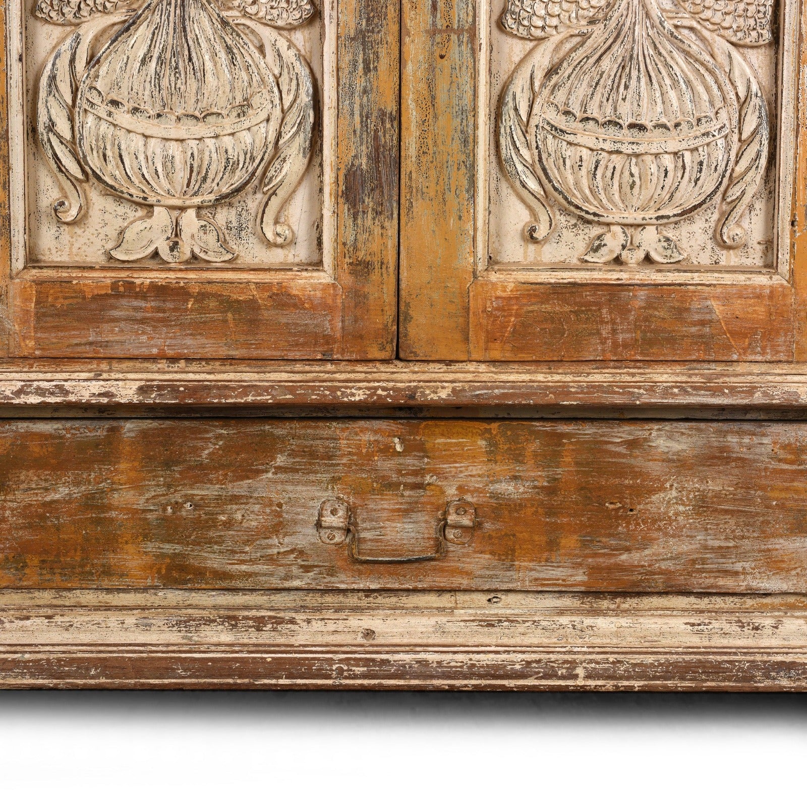 Cream Painted Almirah Cabinet - 19th Century - Image 9