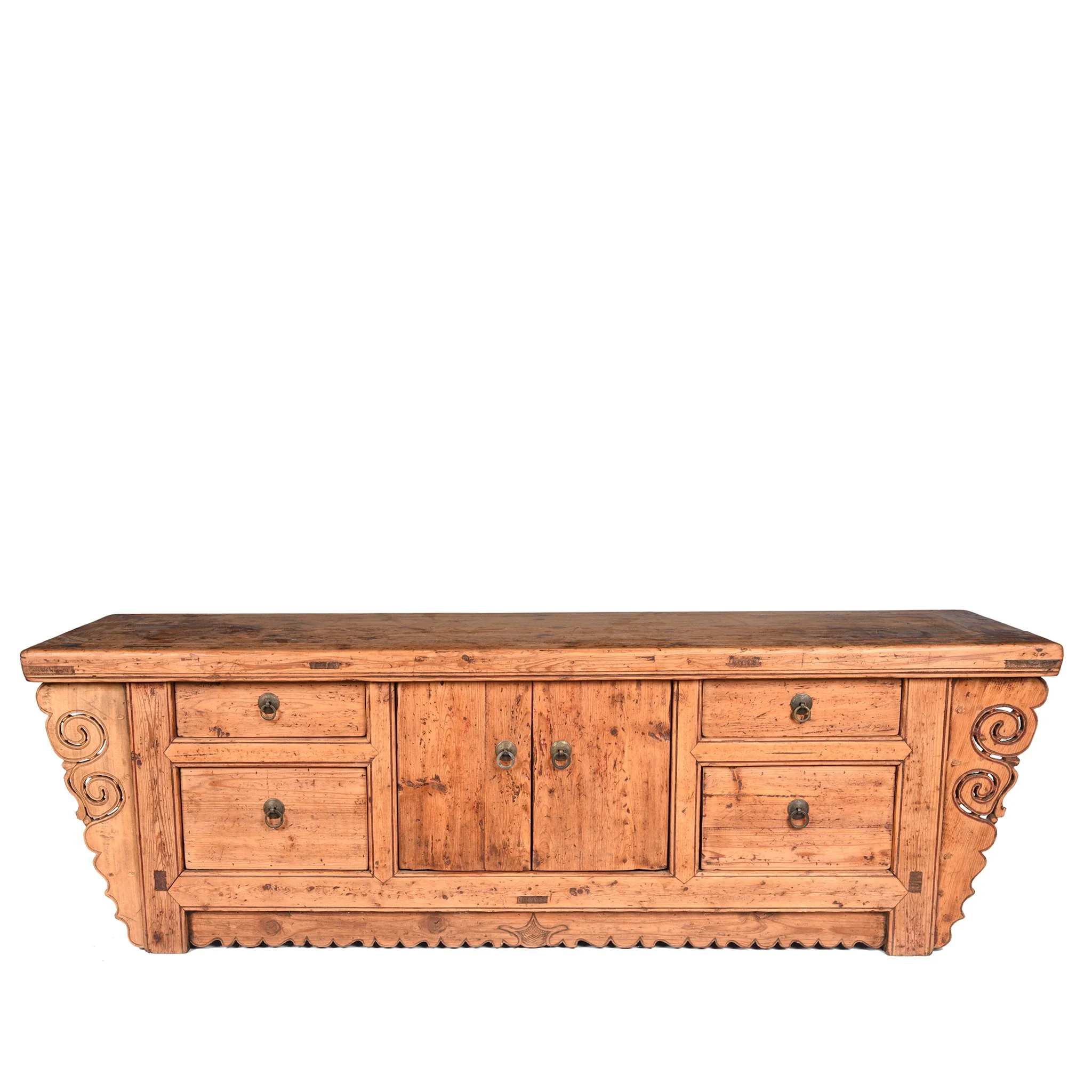 Low Chinese Kang Cabinet From Gansu - 19thC