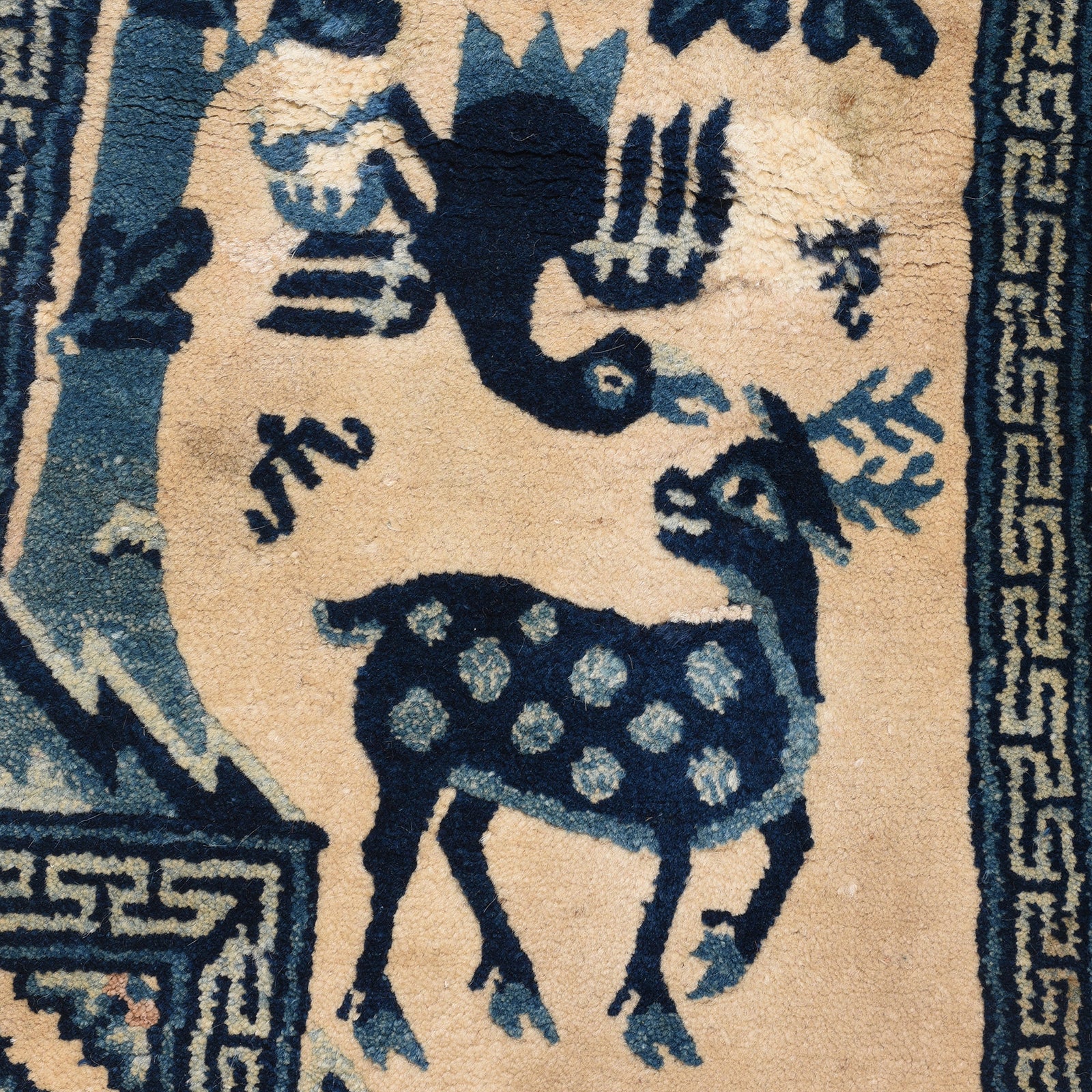 Tibetan Saddle Rug with Deer - 19th Century - Image 3