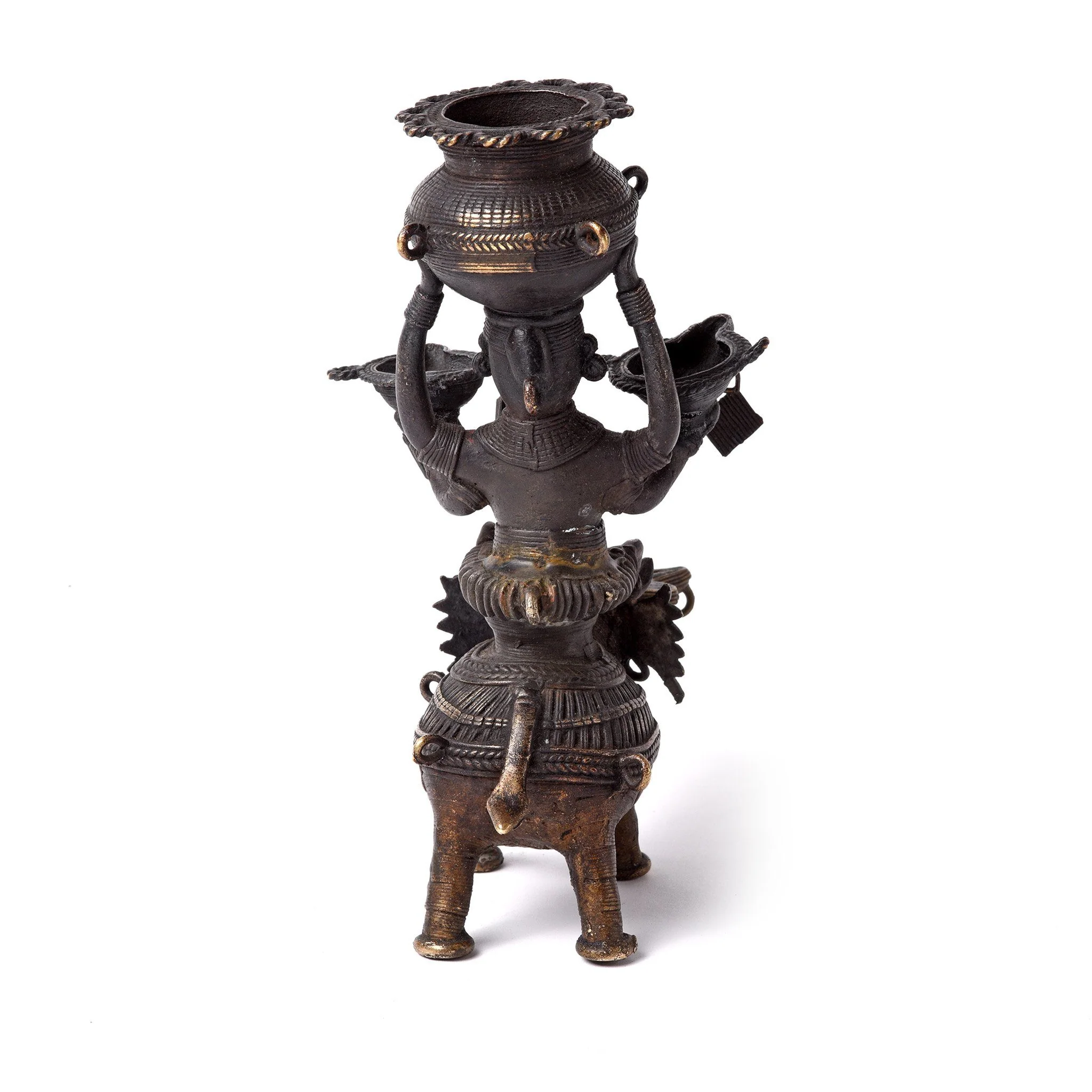 Lakshmi Riding an Elephant Oil Lamp - Early 19thC - Image 7