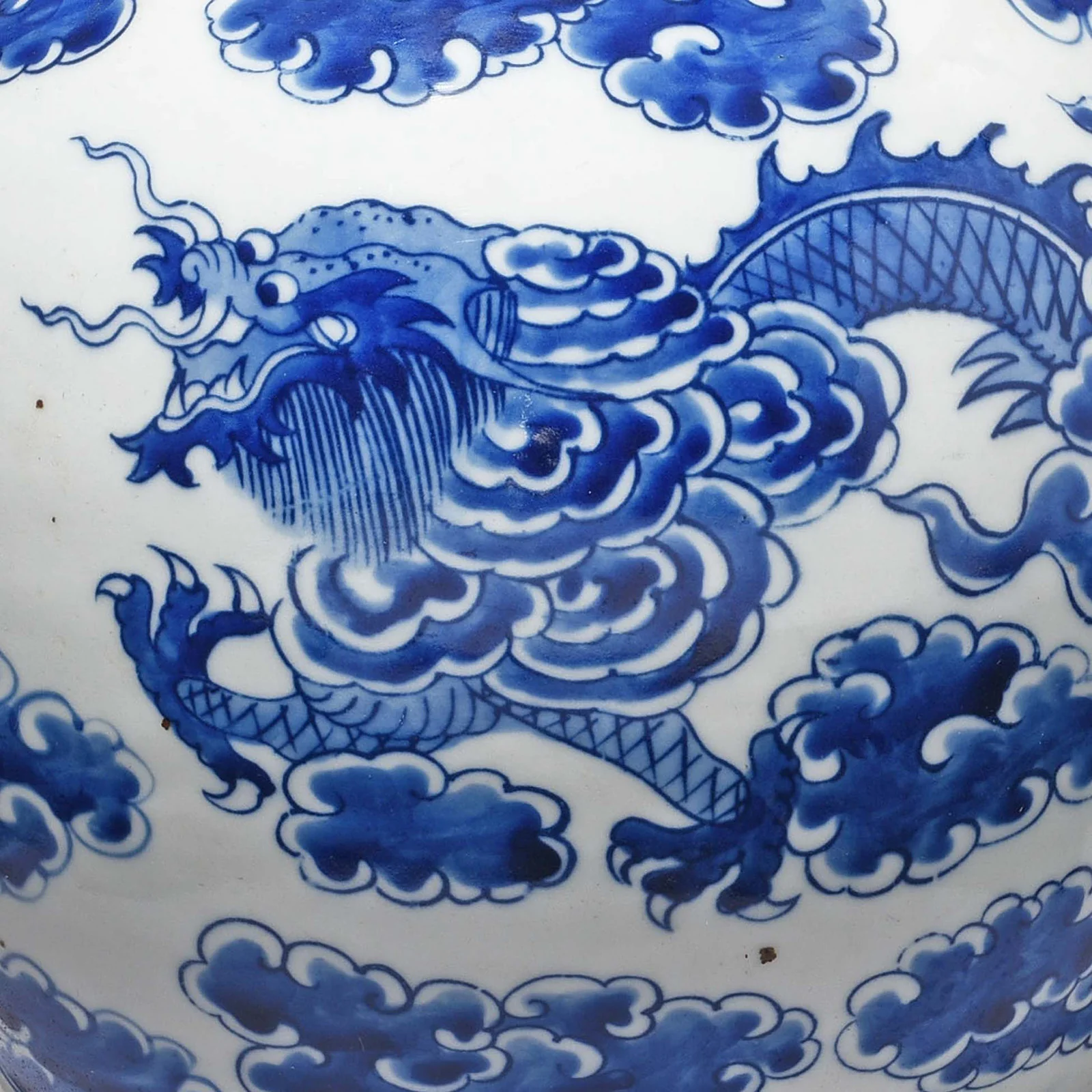 Blue & White Porcelain Ginger Jar - Dragon - Image 3