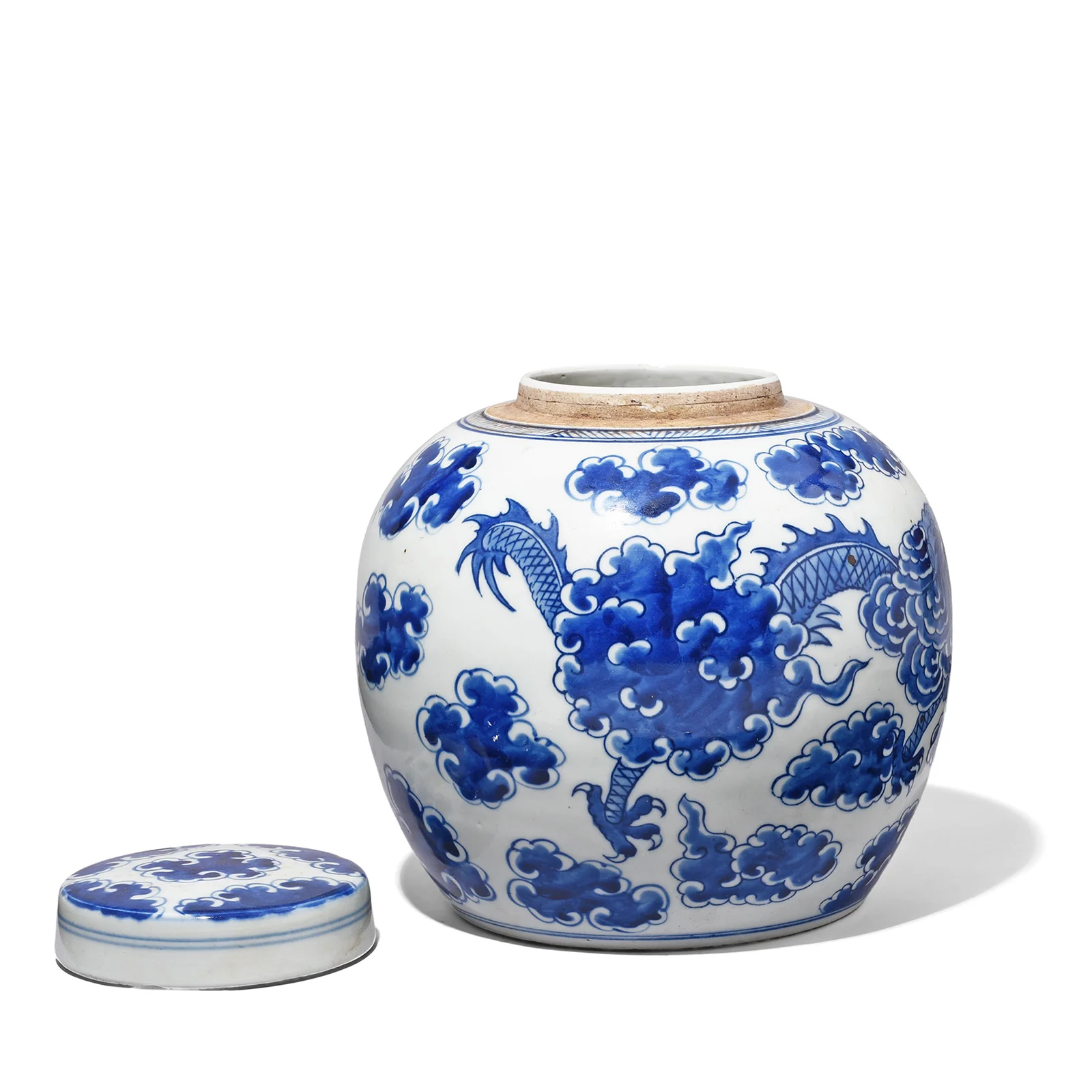 Blue & White Porcelain Ginger Jar - Dragon - Image 4