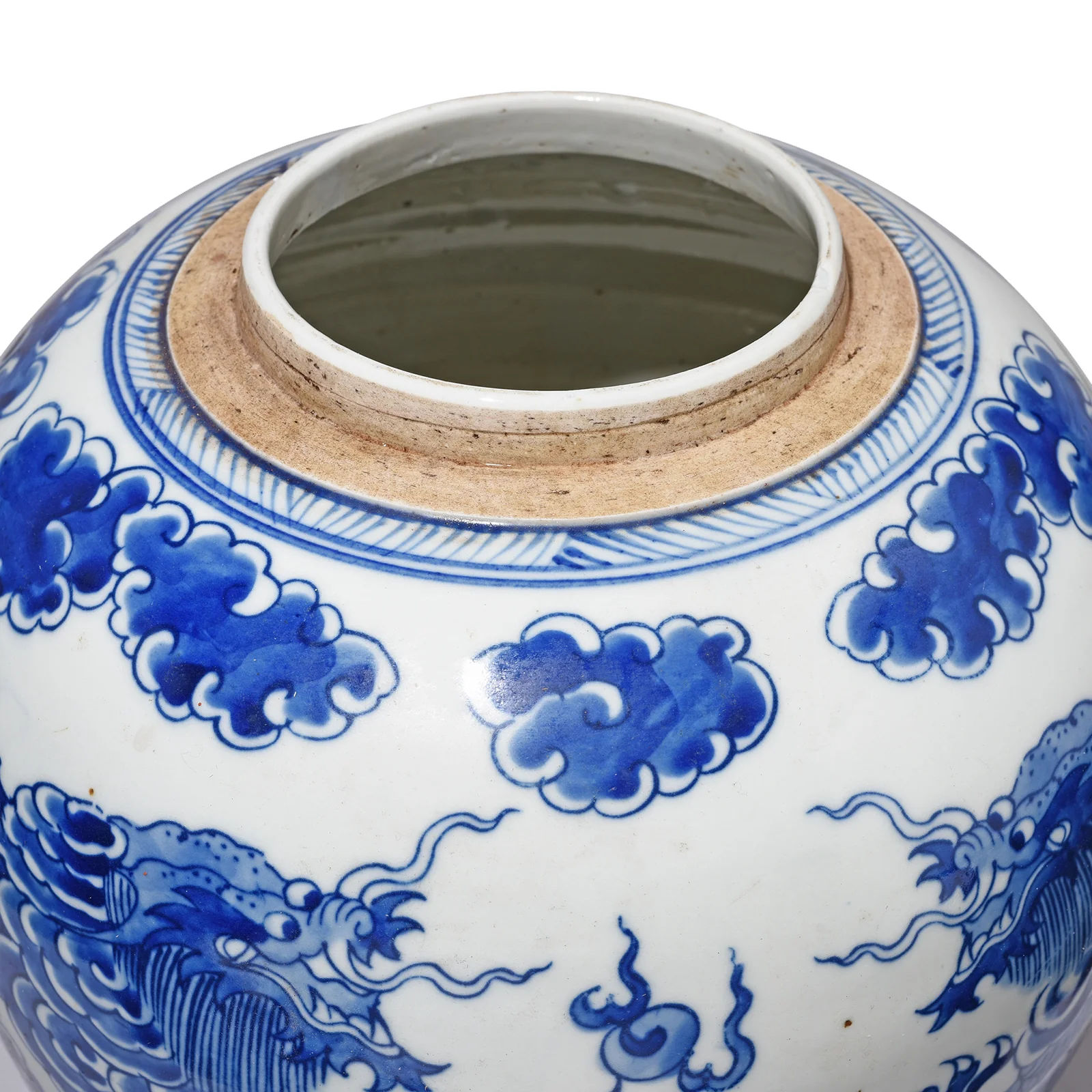 Blue & White Porcelain Ginger Jar - Dragon - Image 5