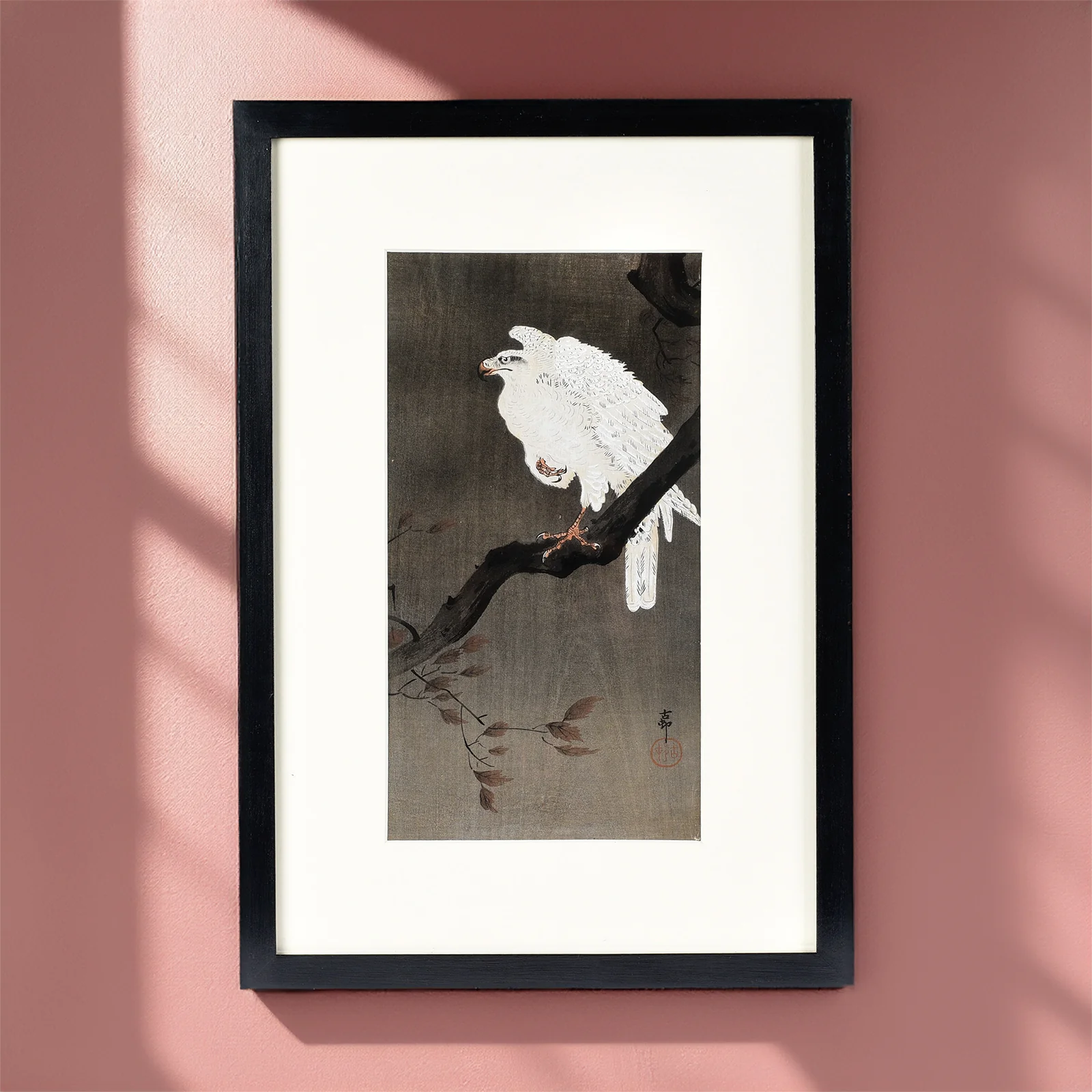 Framed Eagle Japanese Woodblock Print By Ohara Koson - Early 20th Century