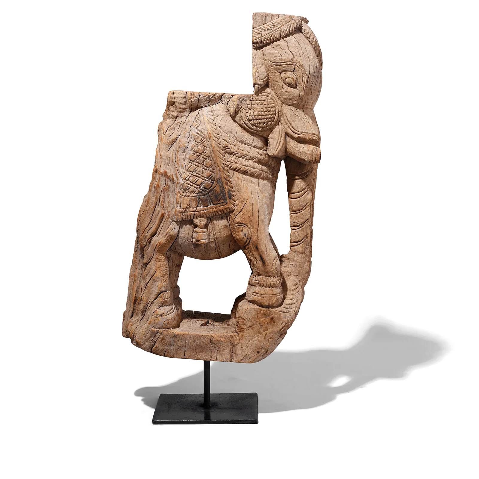 Elephant Corbel On Stand From Tamil Nadu- 19th Century