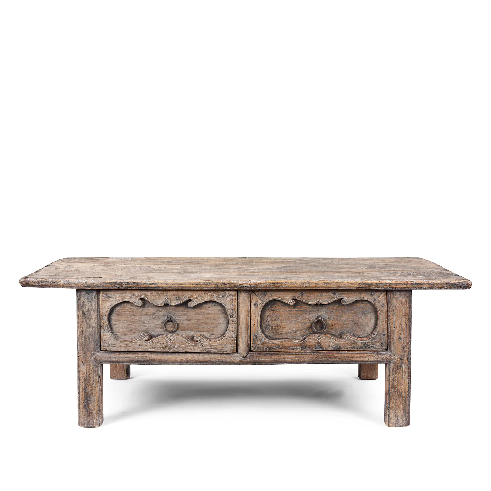 Elm Coffee Table With Drawers From Shandong - 19th Century - Image 2