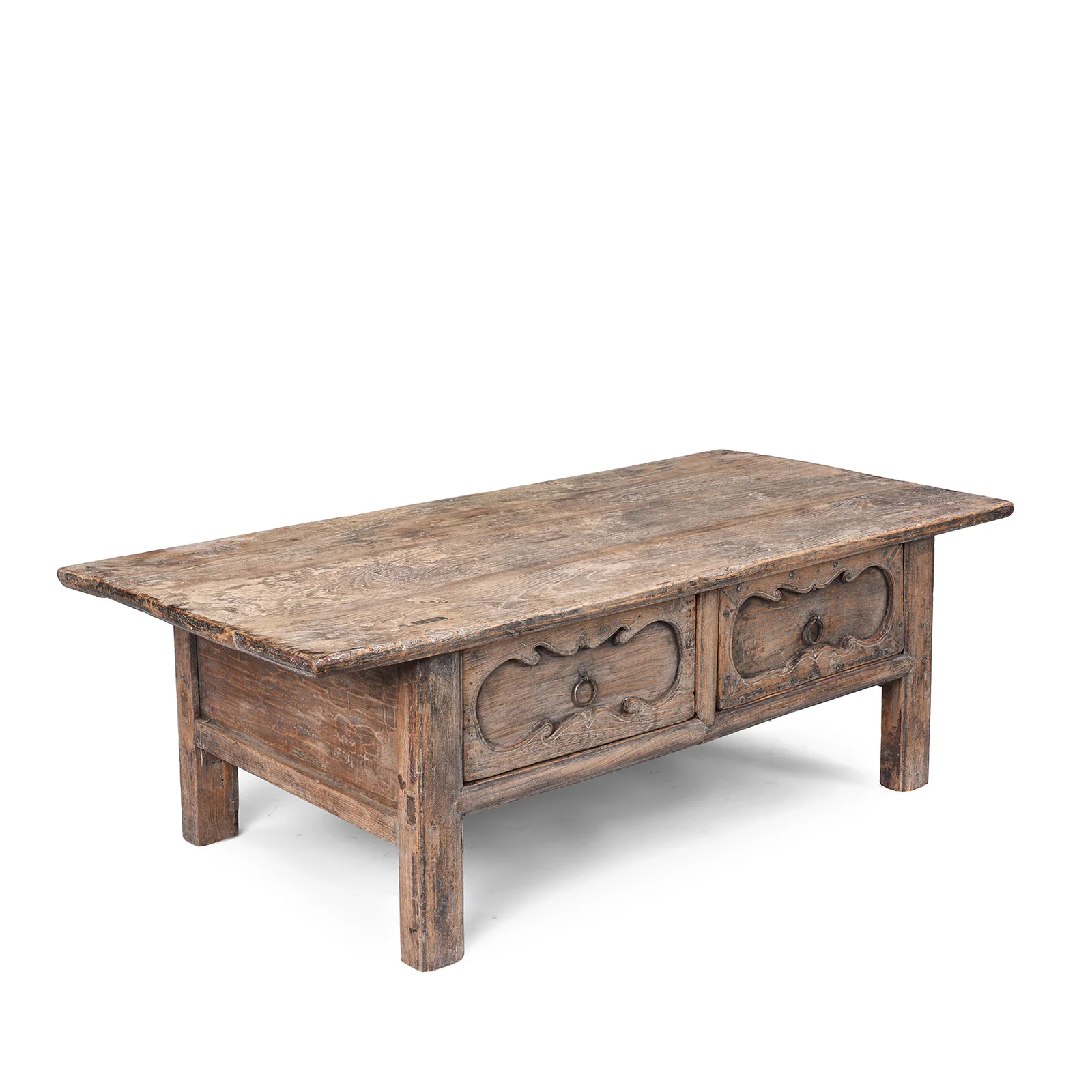 Elm Coffee Table With Drawers From Shandong - 19th Century - Image 4