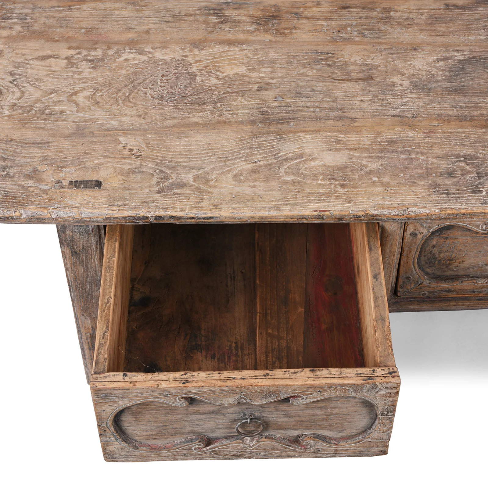 Elm Coffee Table With Drawers From Shandong - 19th Century - Image 7