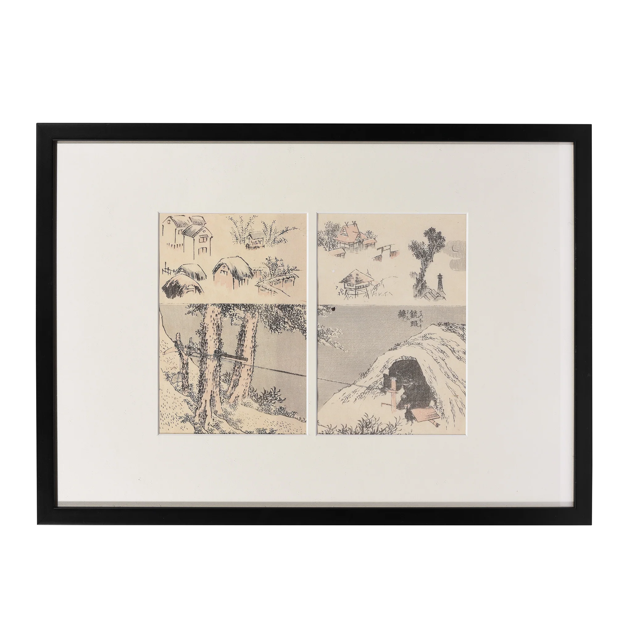Embrasure Japanese Manga Woodblock Print by Hokusai - Late 19thC