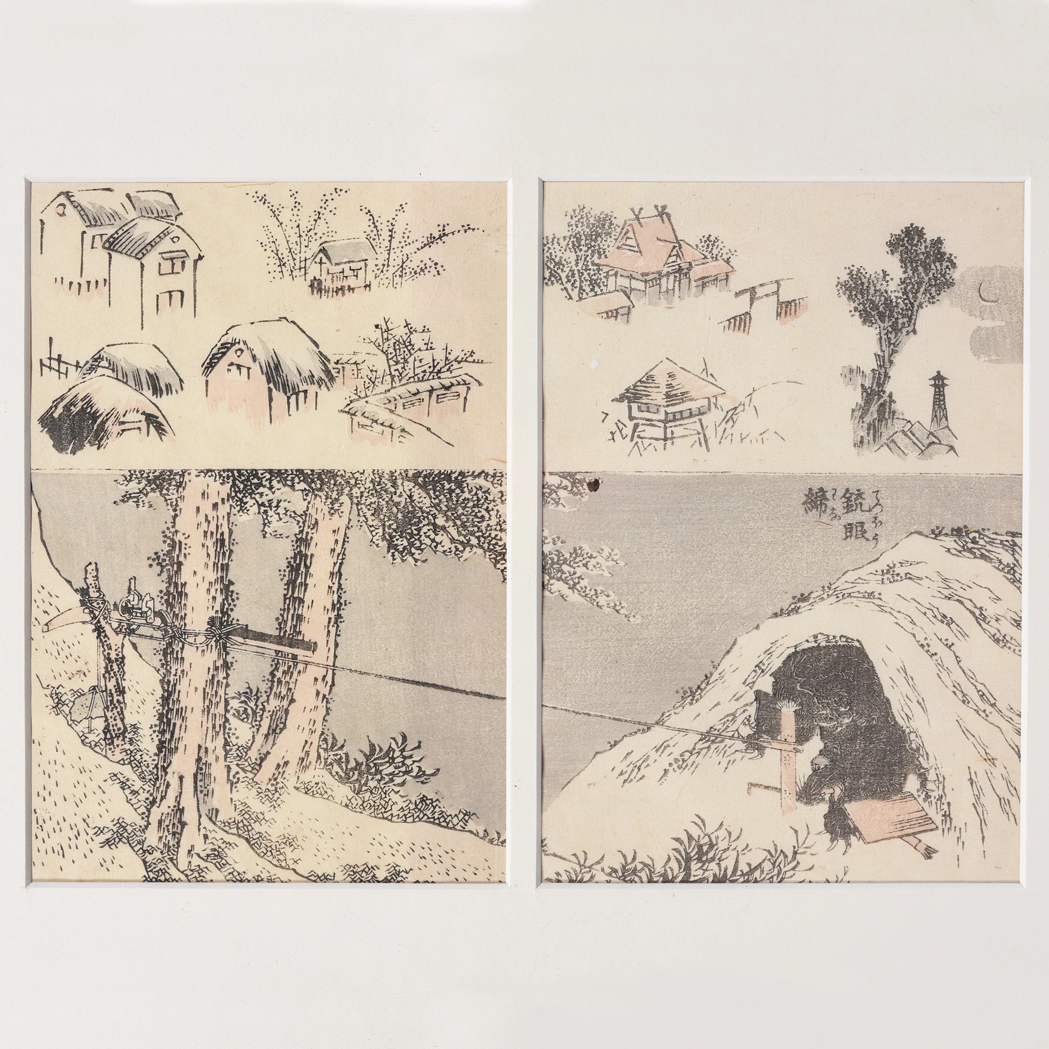 Embrasure Japanese Manga Woodblock Print by Hokusai - Late 19thC - Image 2