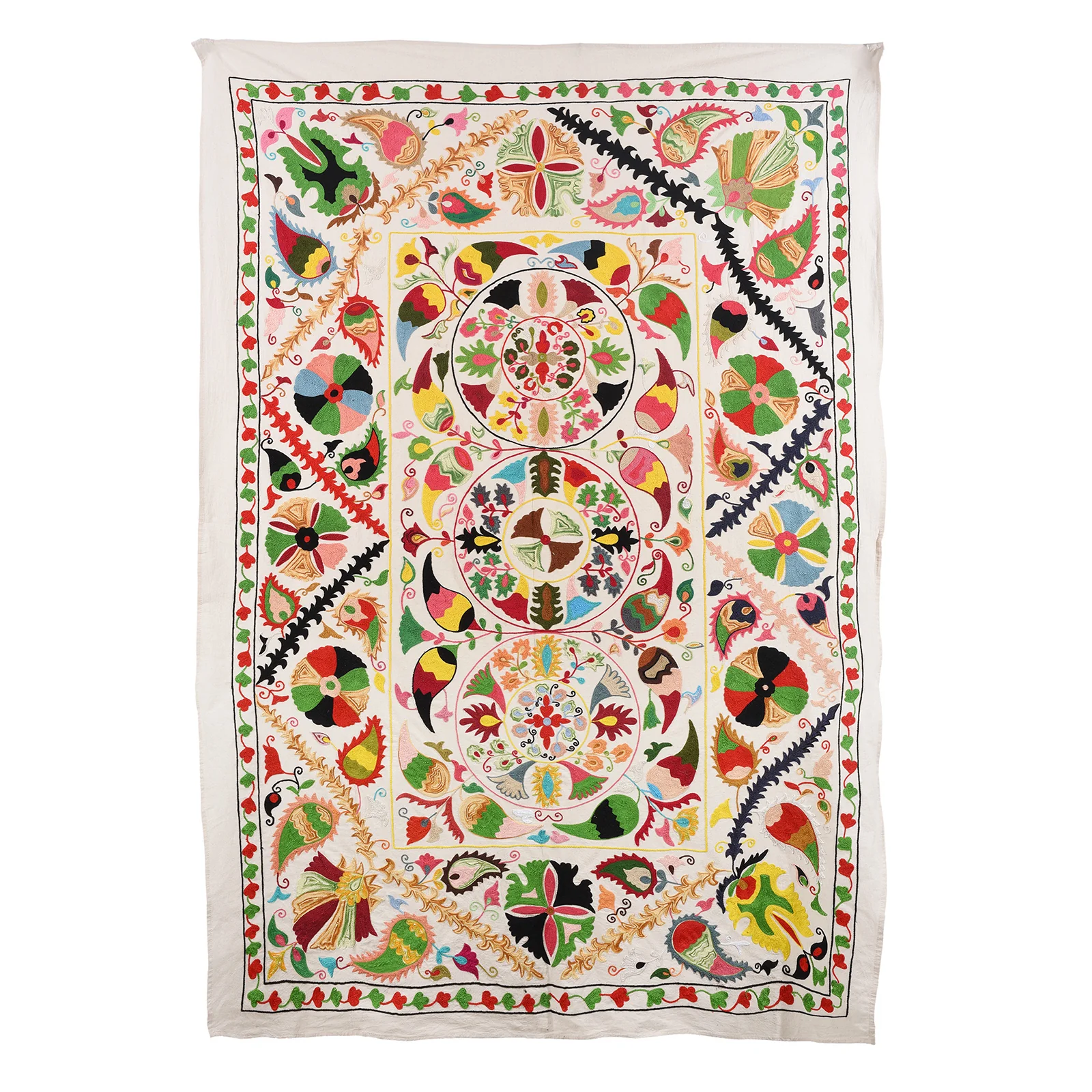 Embroidered Suzani Throw (222 x 146cm)