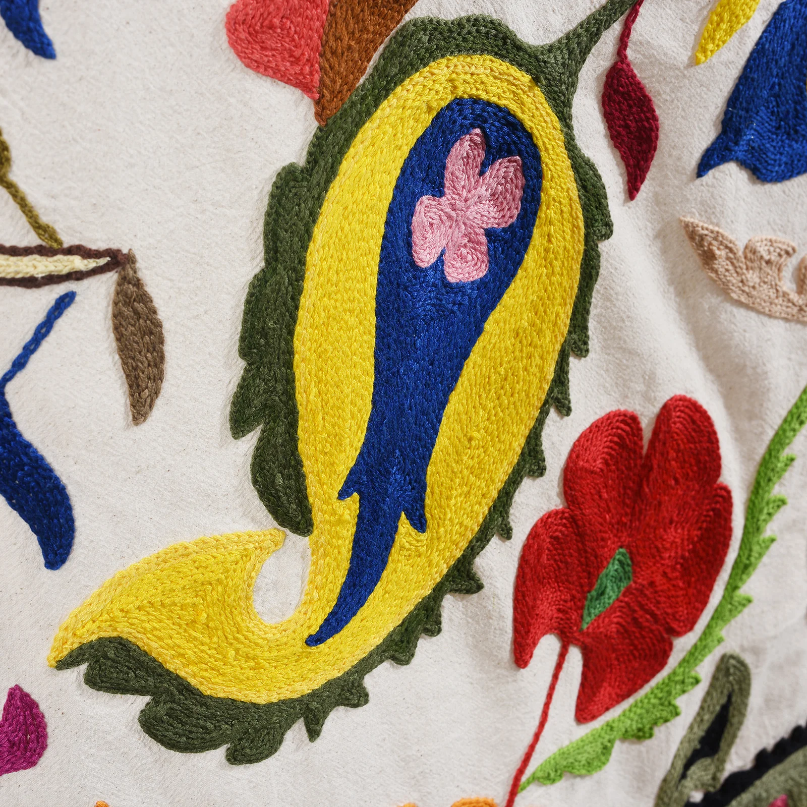 Embroidered Suzani Throw (216 x 142cm) - Image 5