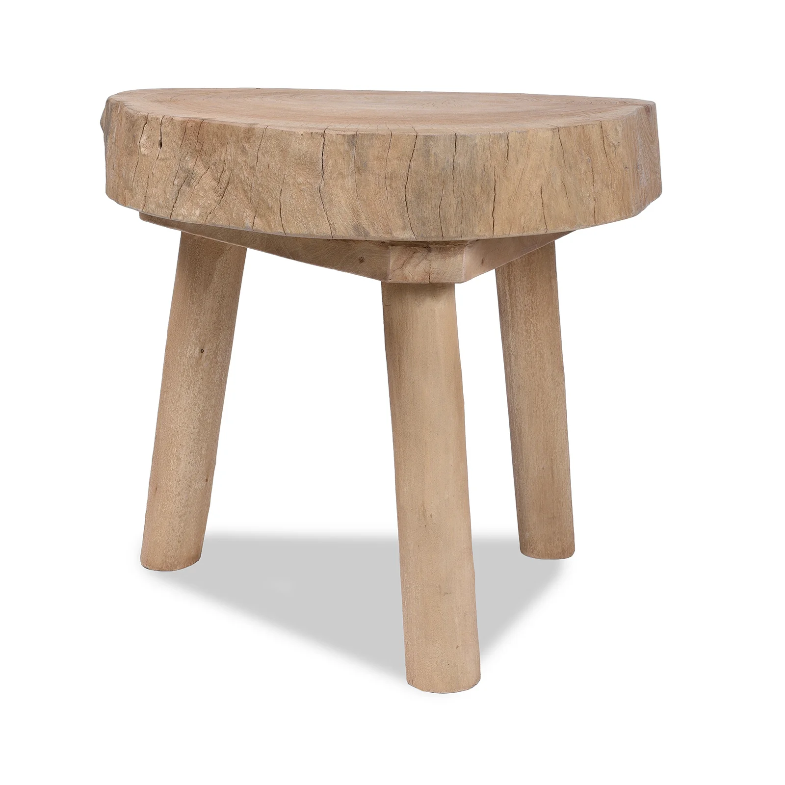 Rustic Farmers Chopping Block Side Table - Image 3
