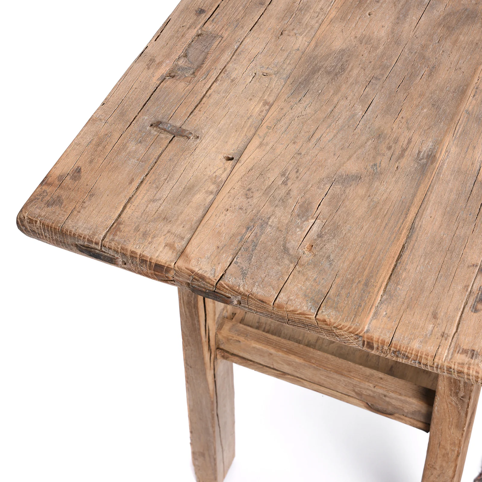 Farmhouse Bleached Elm Console Table With Shelf - Image 7