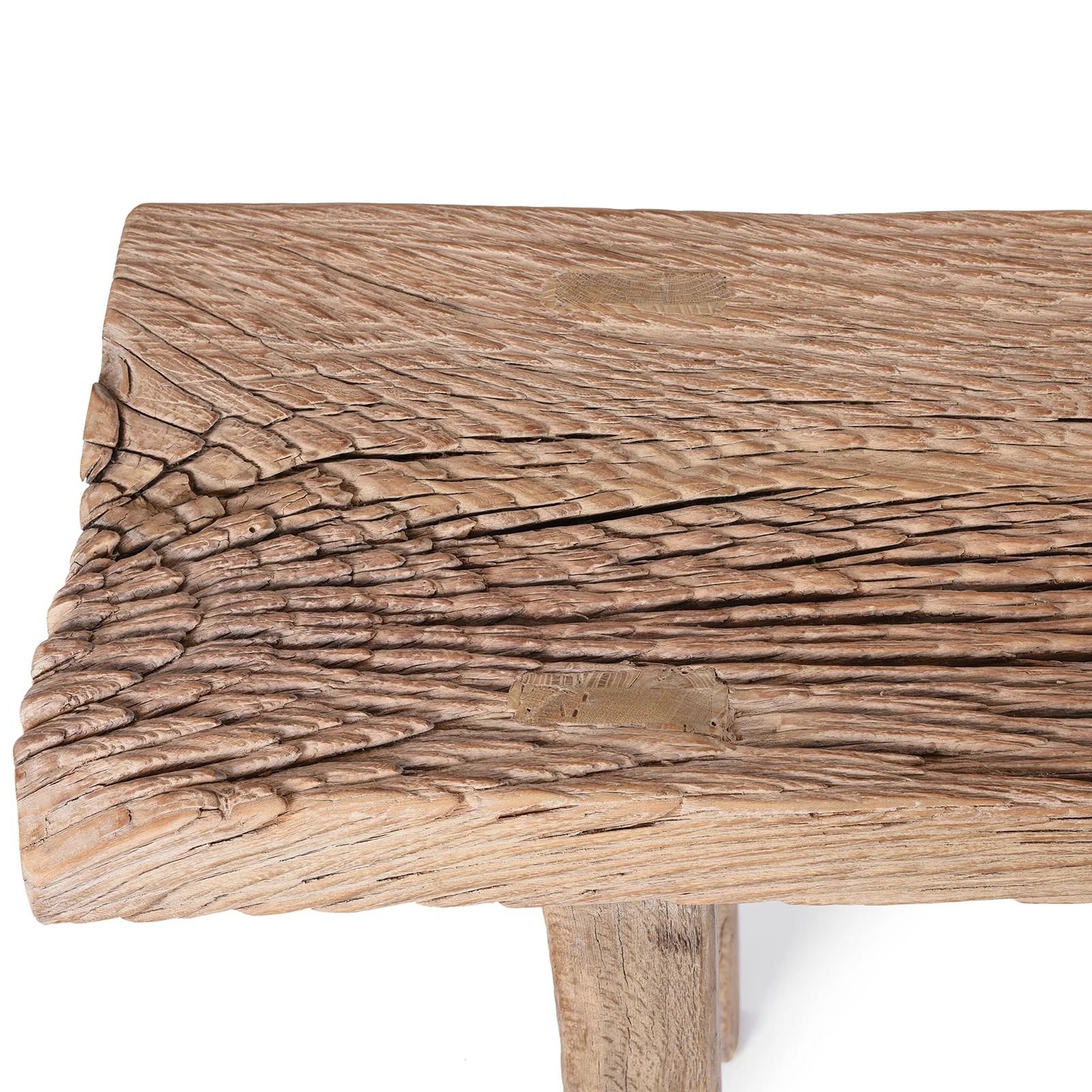 Bleached Reclaimed Elm Farmhouse Console Table - Image 5