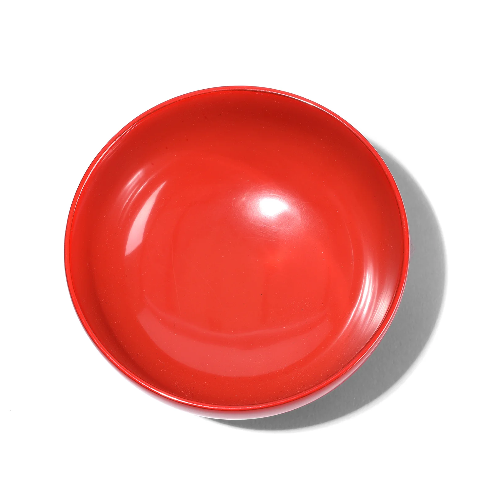 Five Japanese Red Lacquer Sake Bowls - Image 3