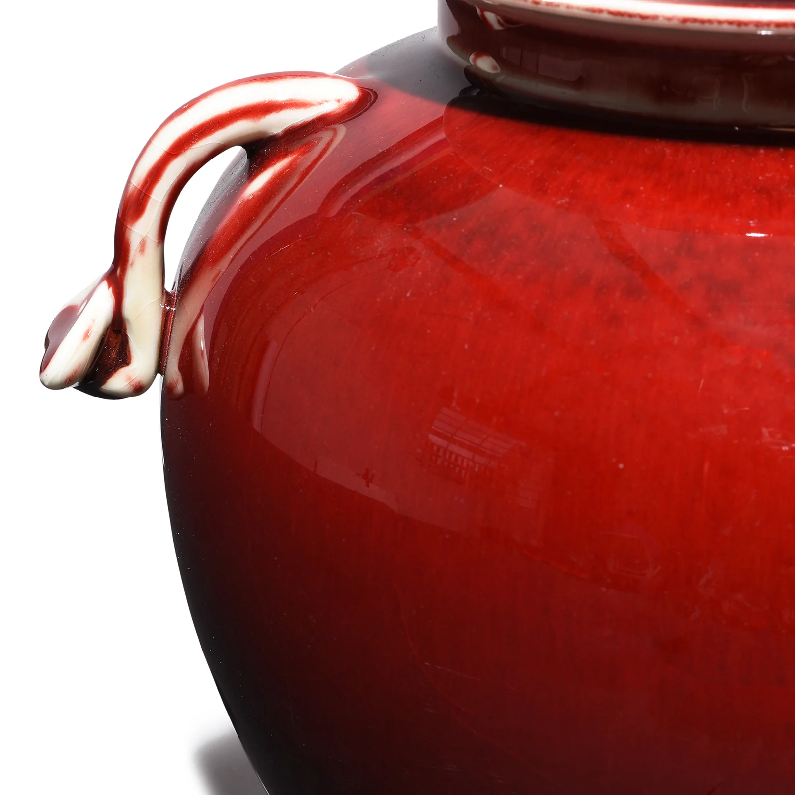 Sang De Boeuf Glaze Porcelain Lidded Urn - Image 2