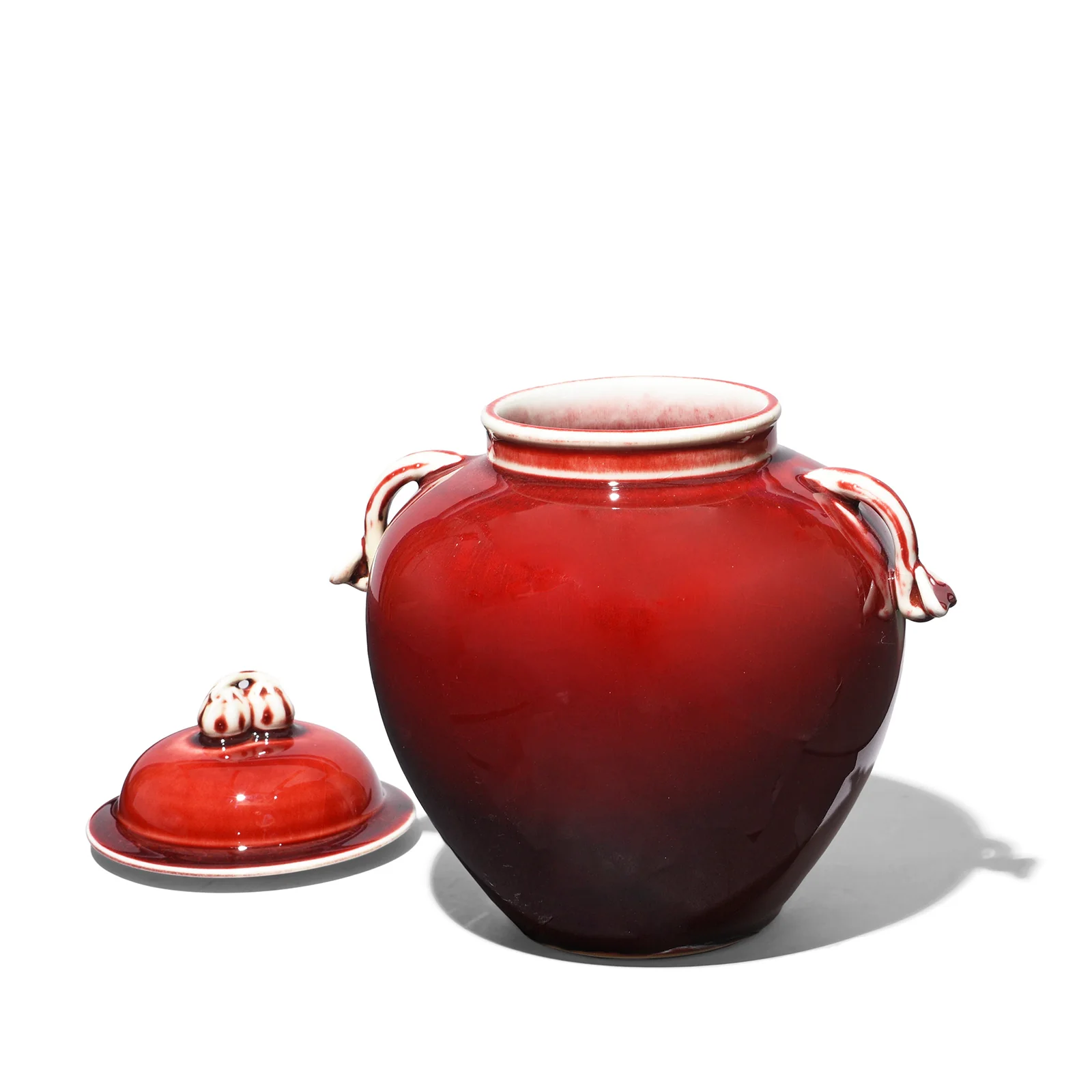 Sang De Boeuf Glaze Porcelain Lidded Urn - Image 3