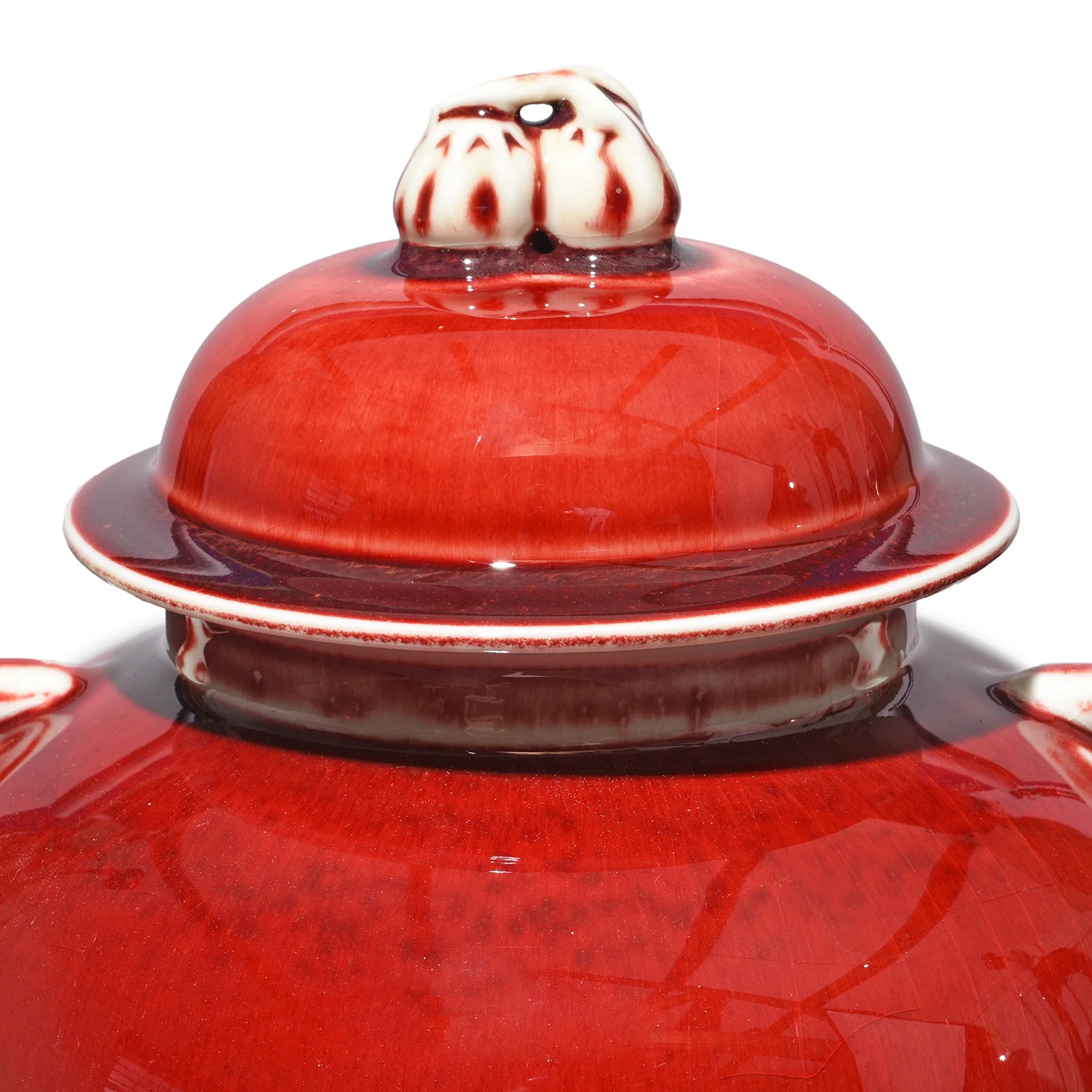 Sang De Boeuf Glaze Porcelain Lidded Urn - Image 5