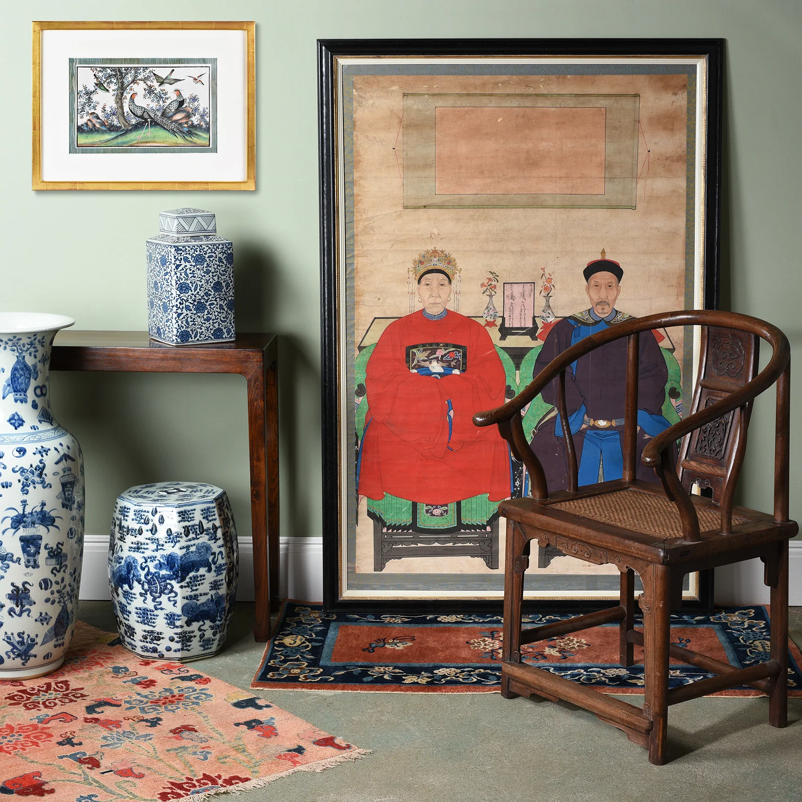 Framed Chinese Ancestor Painting - Ca 1928 - Image 2