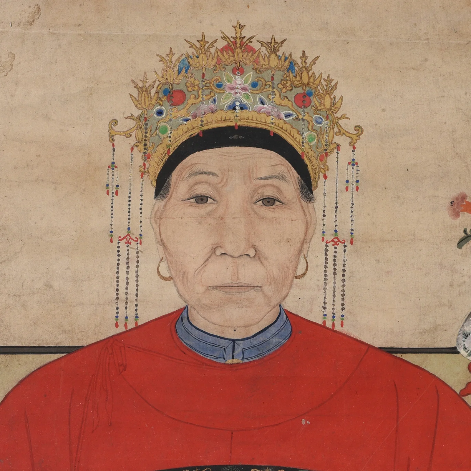 Framed Chinese Ancestor Painting - Ca 1928 - Image 3
