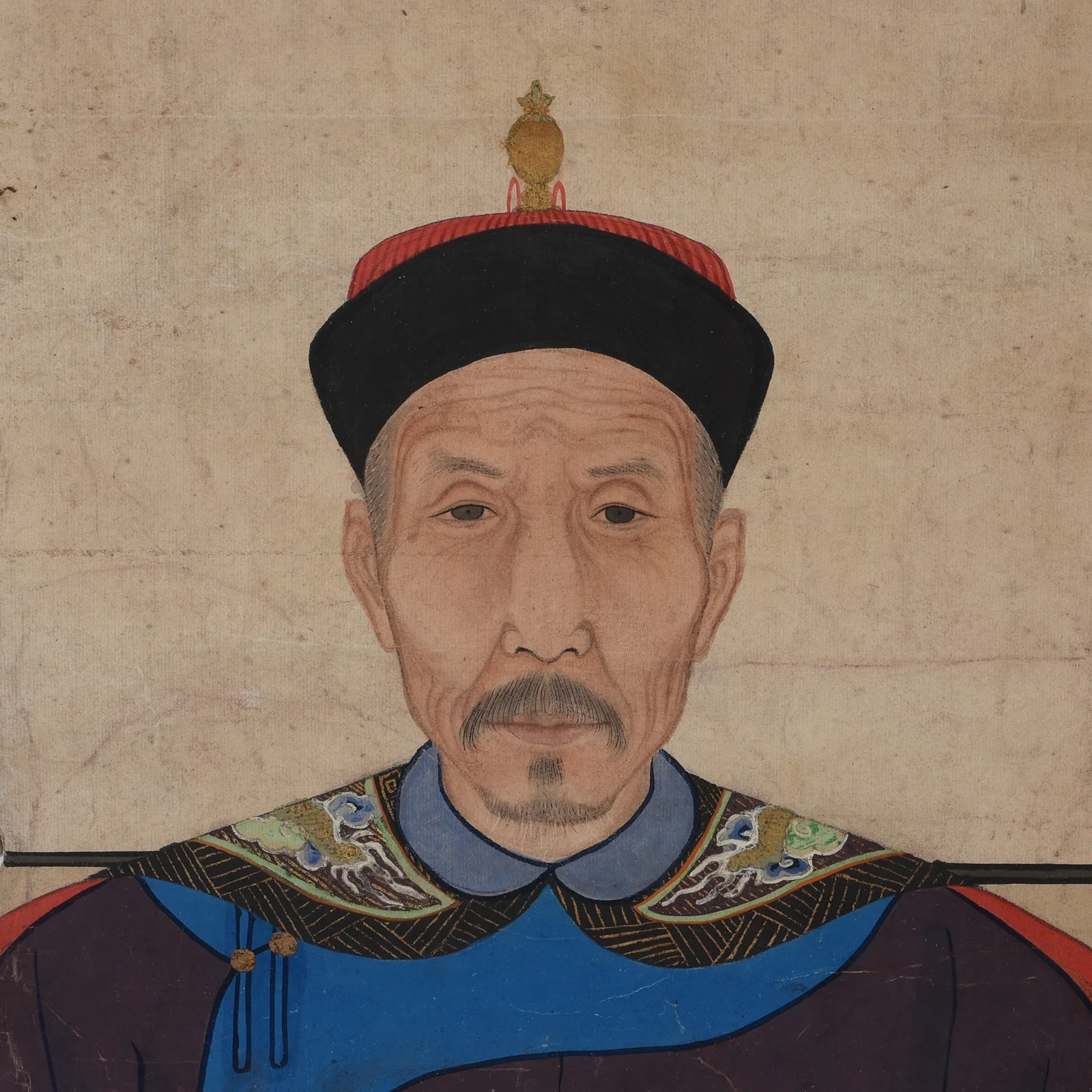 Framed Chinese Ancestor Painting - Ca 1928 - Image 4