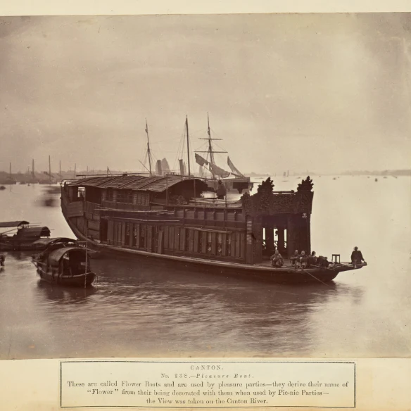 Framed Chinese Pith Painting of a Pleasure Boat - Late 19thC - Image 4