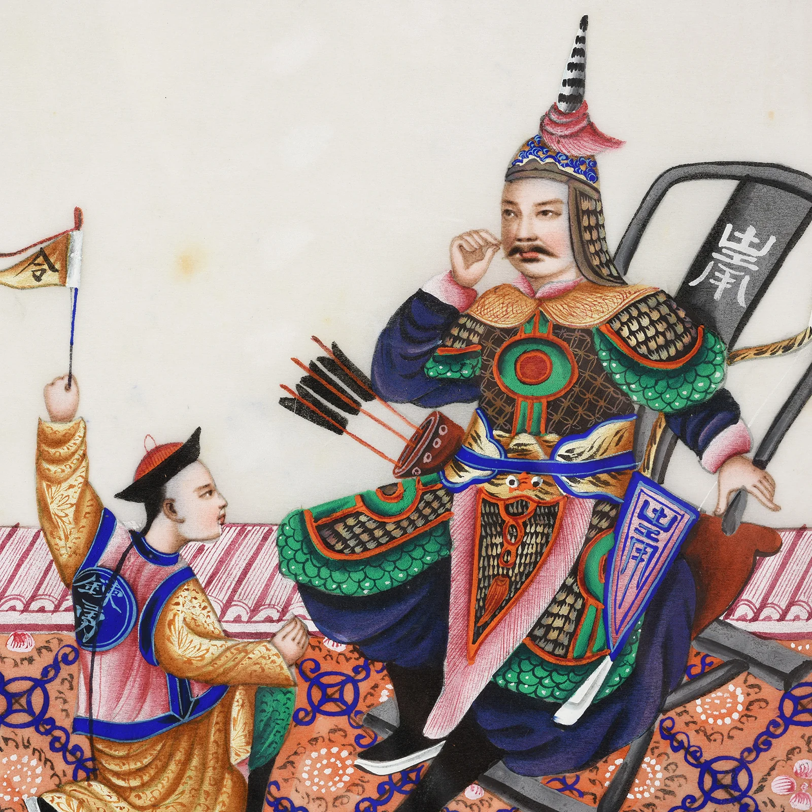 Framed Chinese Pith Painting of An Official - 19th Century - Image 4