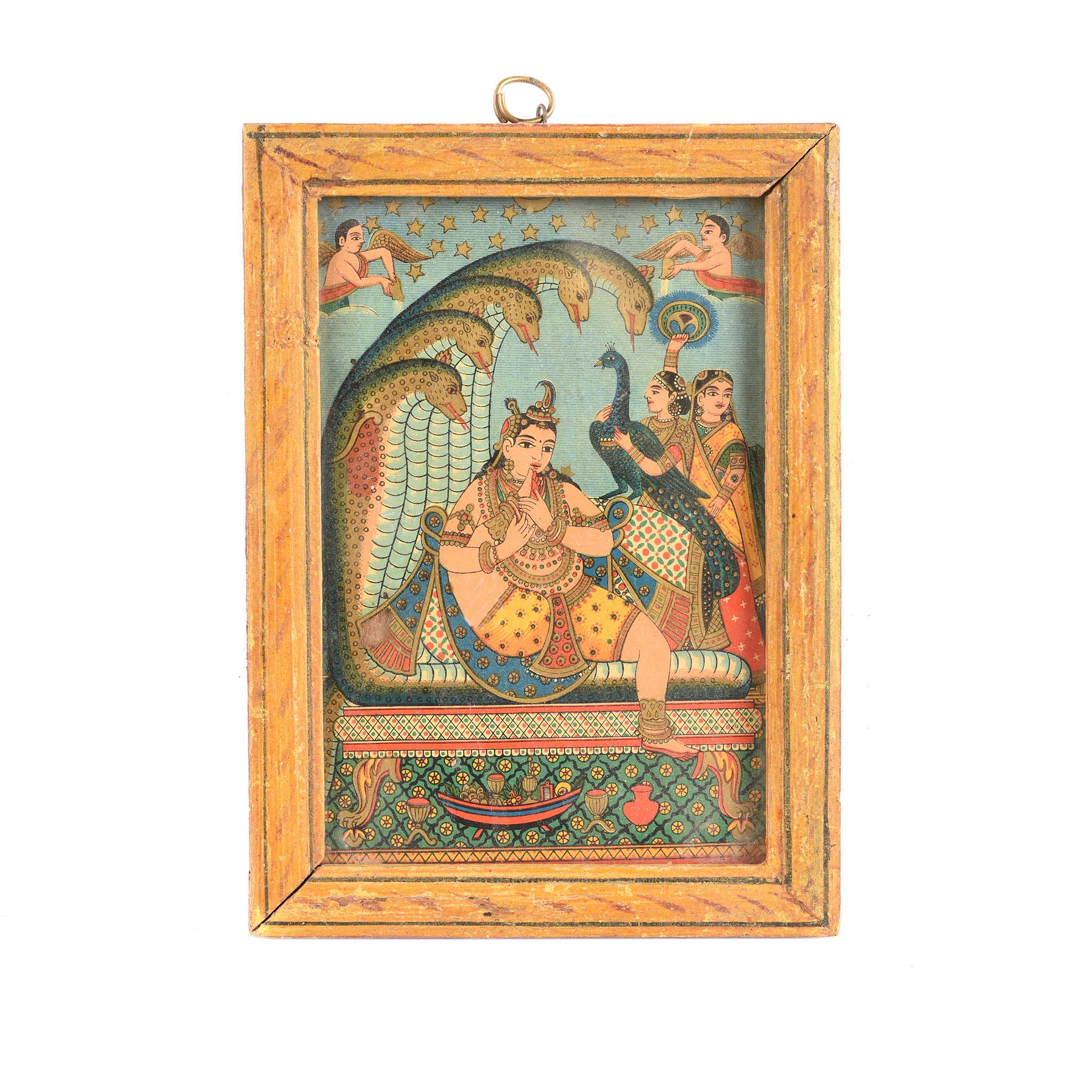 Framed Chromolithograph Advertising Label Of Krishna - Ca 1920