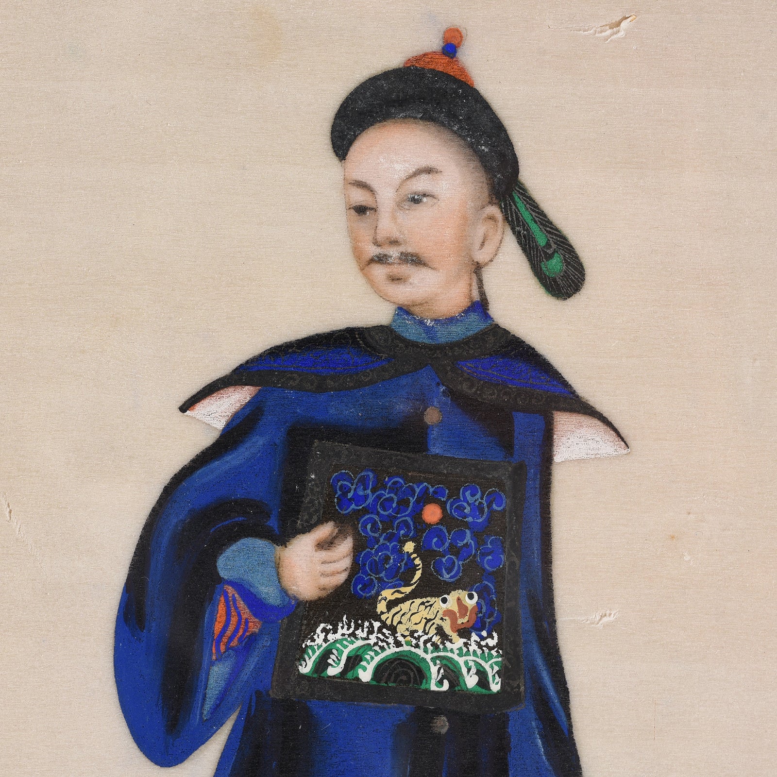 Framed Watercolour Painting of A Dignitary on Pith Paper - 19th Century - Image 2