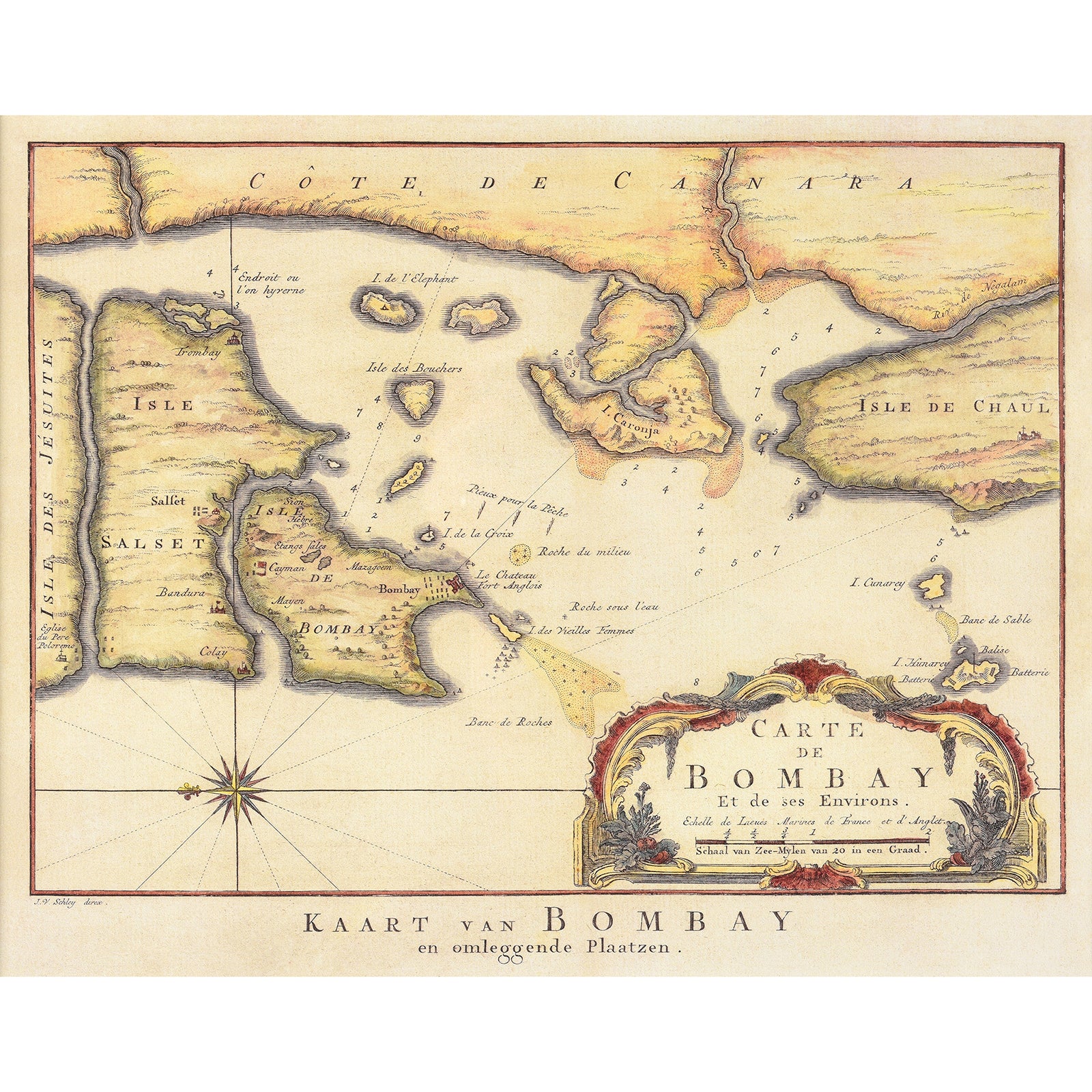 Framed Indian Map Print - Bombay - Image 3