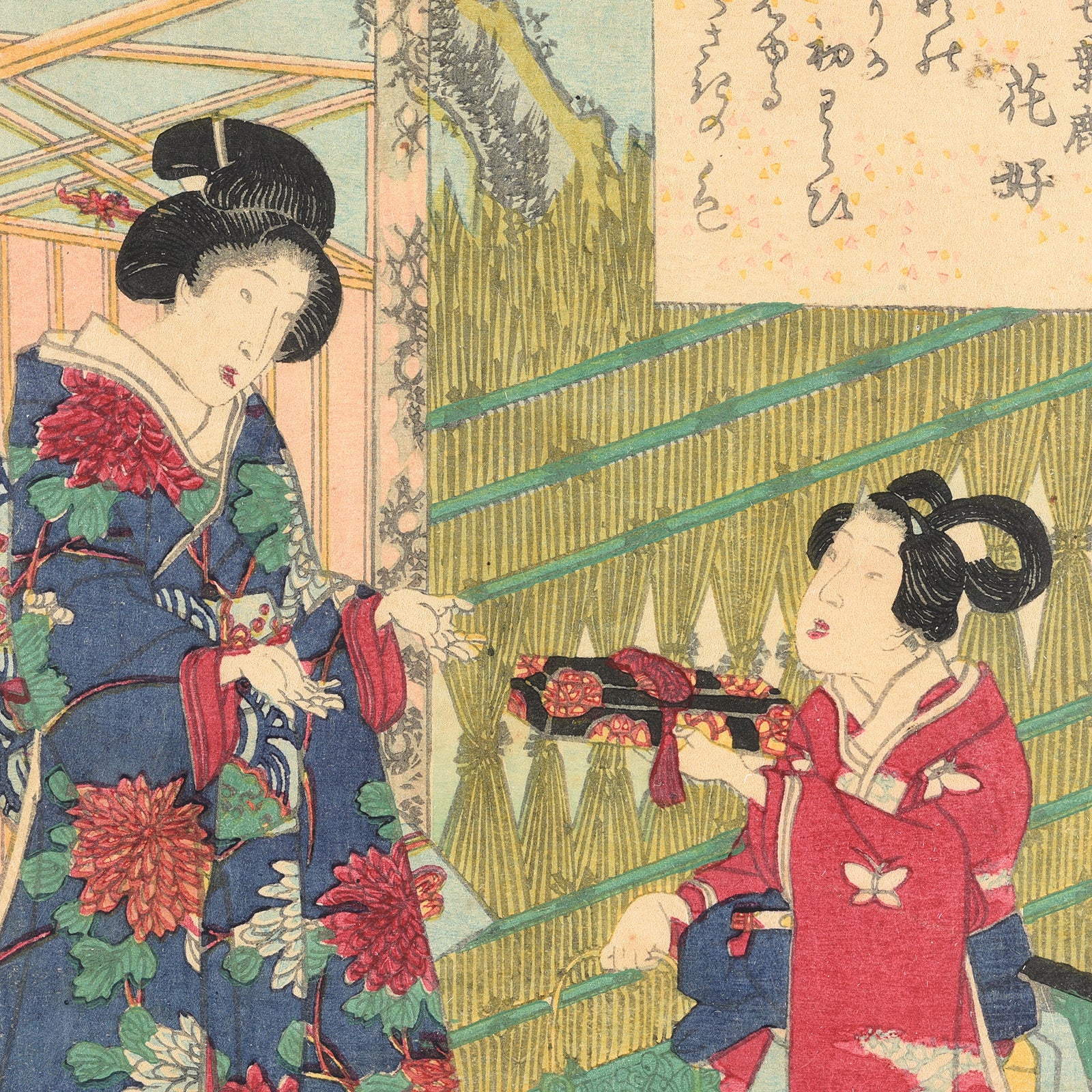 Framed Japanese Woodblock Print by Utagawa Kunisada - Edo Period - Image 4