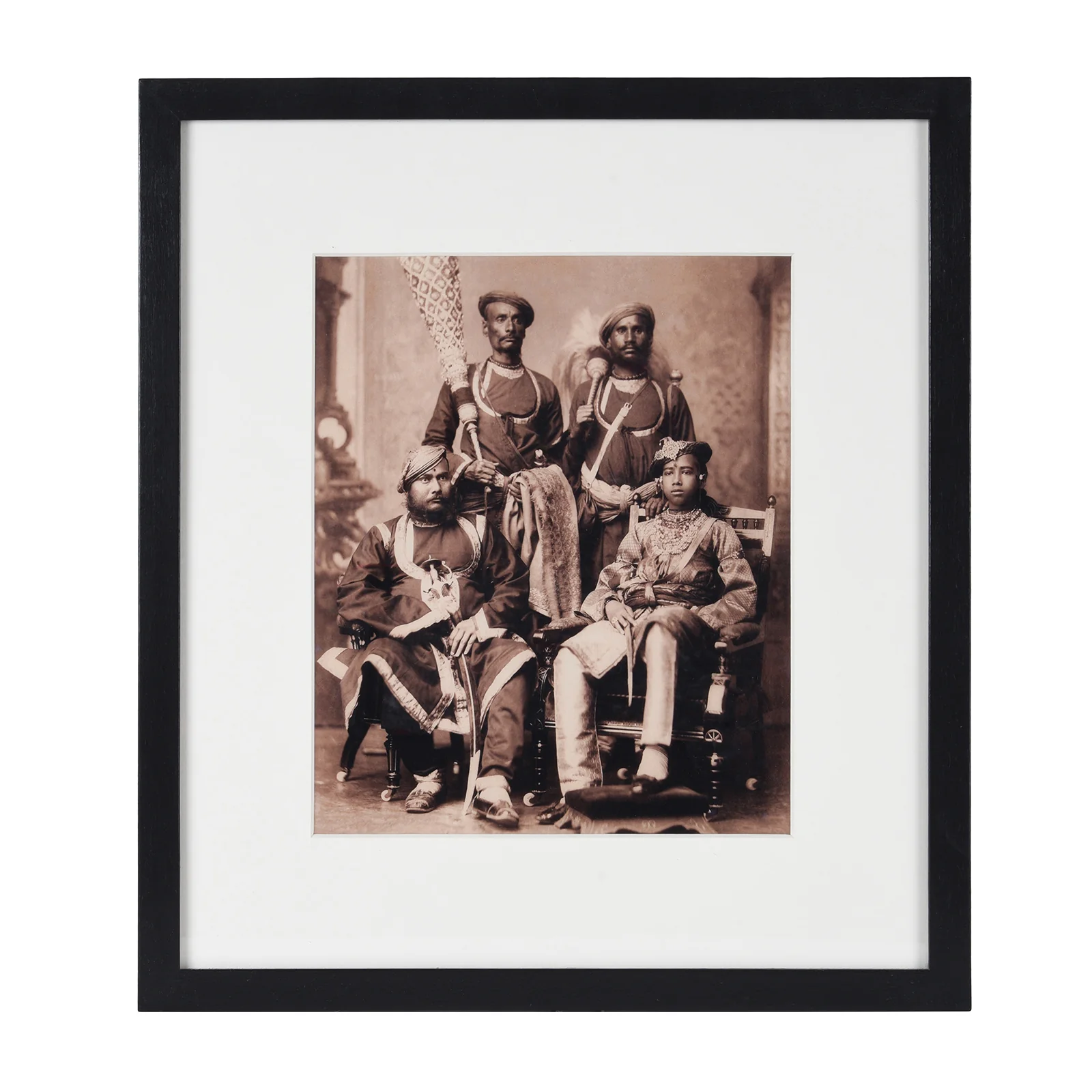 Framed Photograph: Rajah of Charkhari & Suite