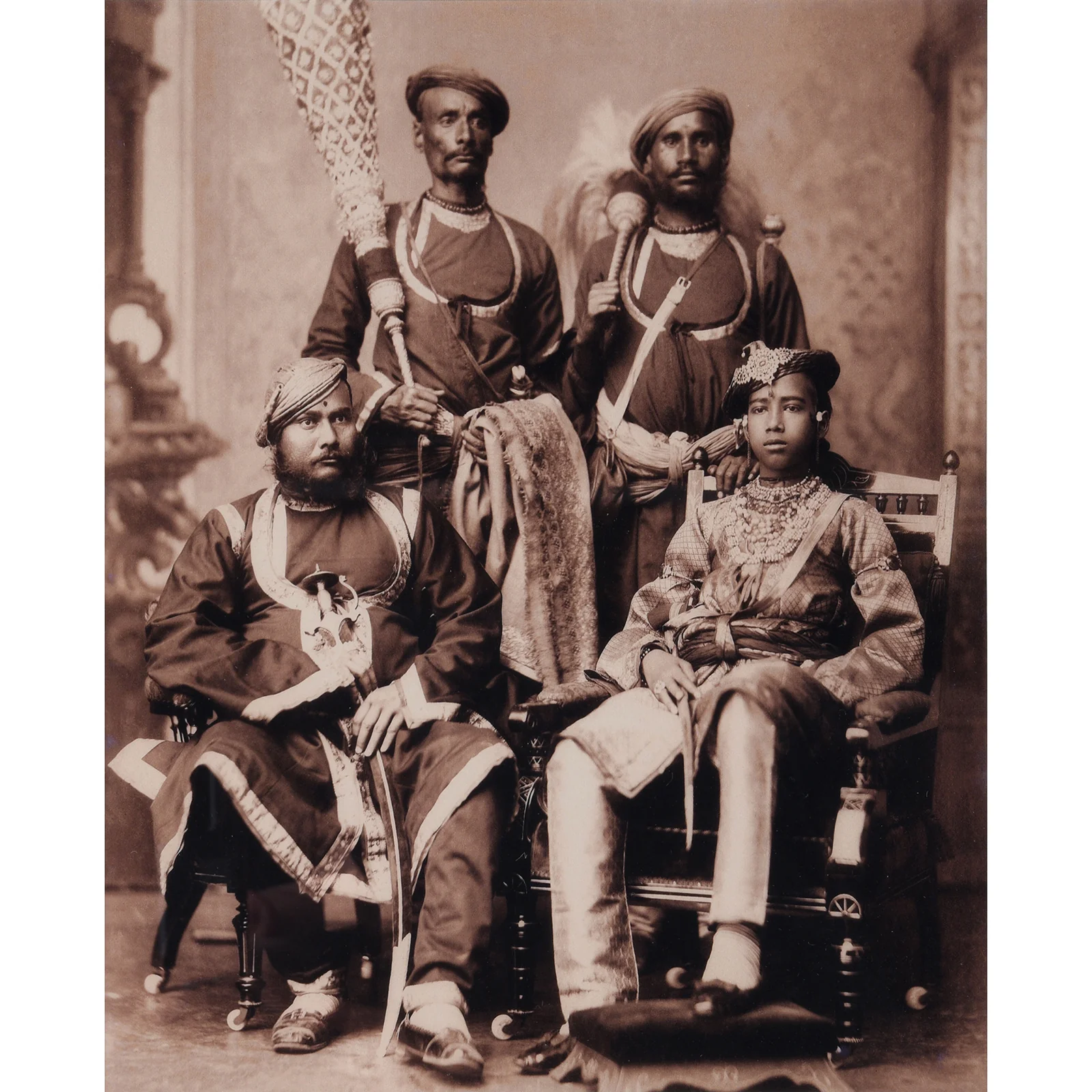 Framed Photograph: Rajah of Charkhari & Suite - Image 2