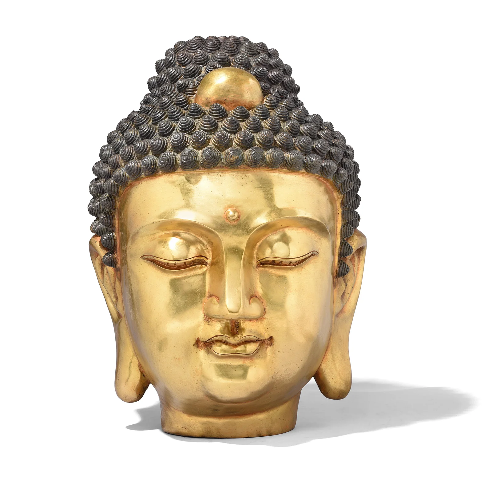 Gilded Brass Head of Lord Buddha