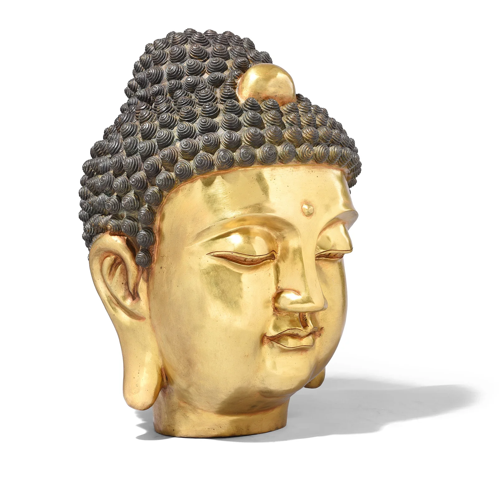 Gilded Brass Head of Lord Buddha - Image 3