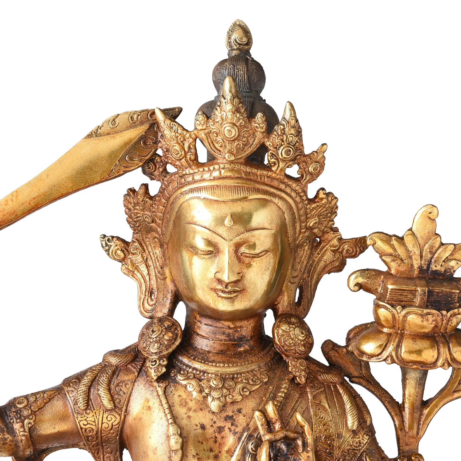 Gilded Bronze Statue Of Manjushri - Image 2