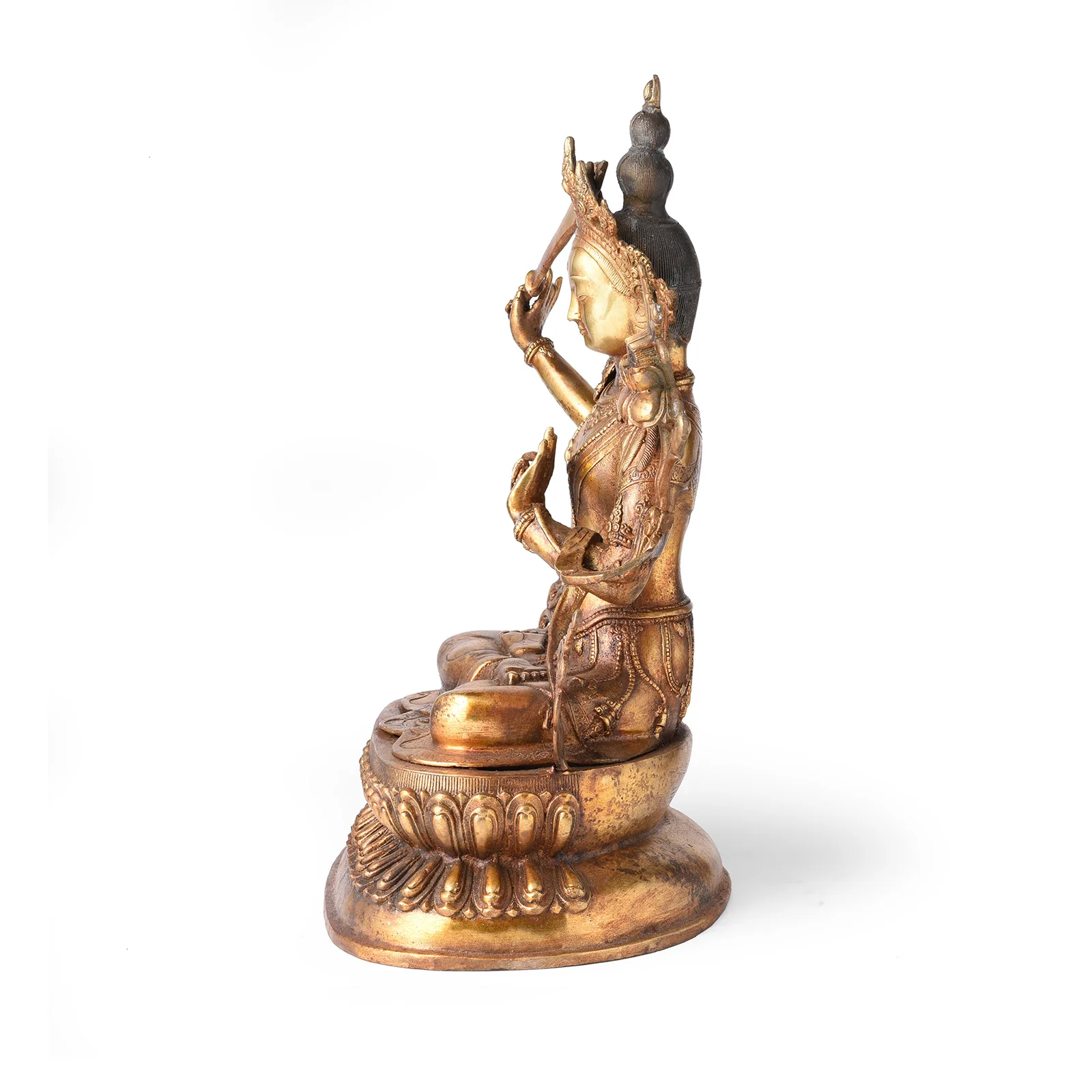Gilded Bronze Statue Of Manjushri - Image 5