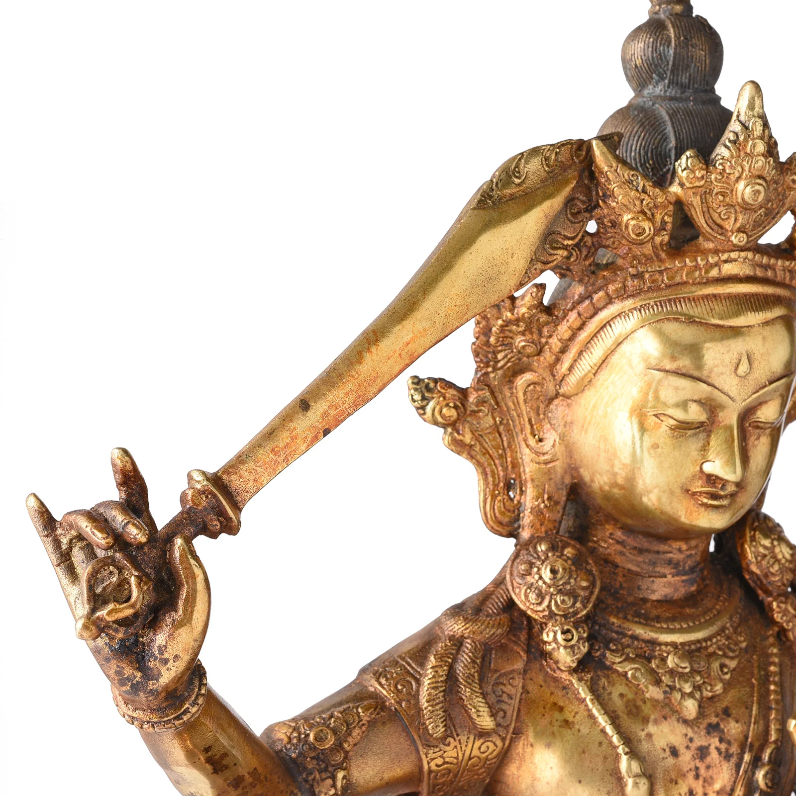Gilded Bronze Statue Of Manjushri - Image 7