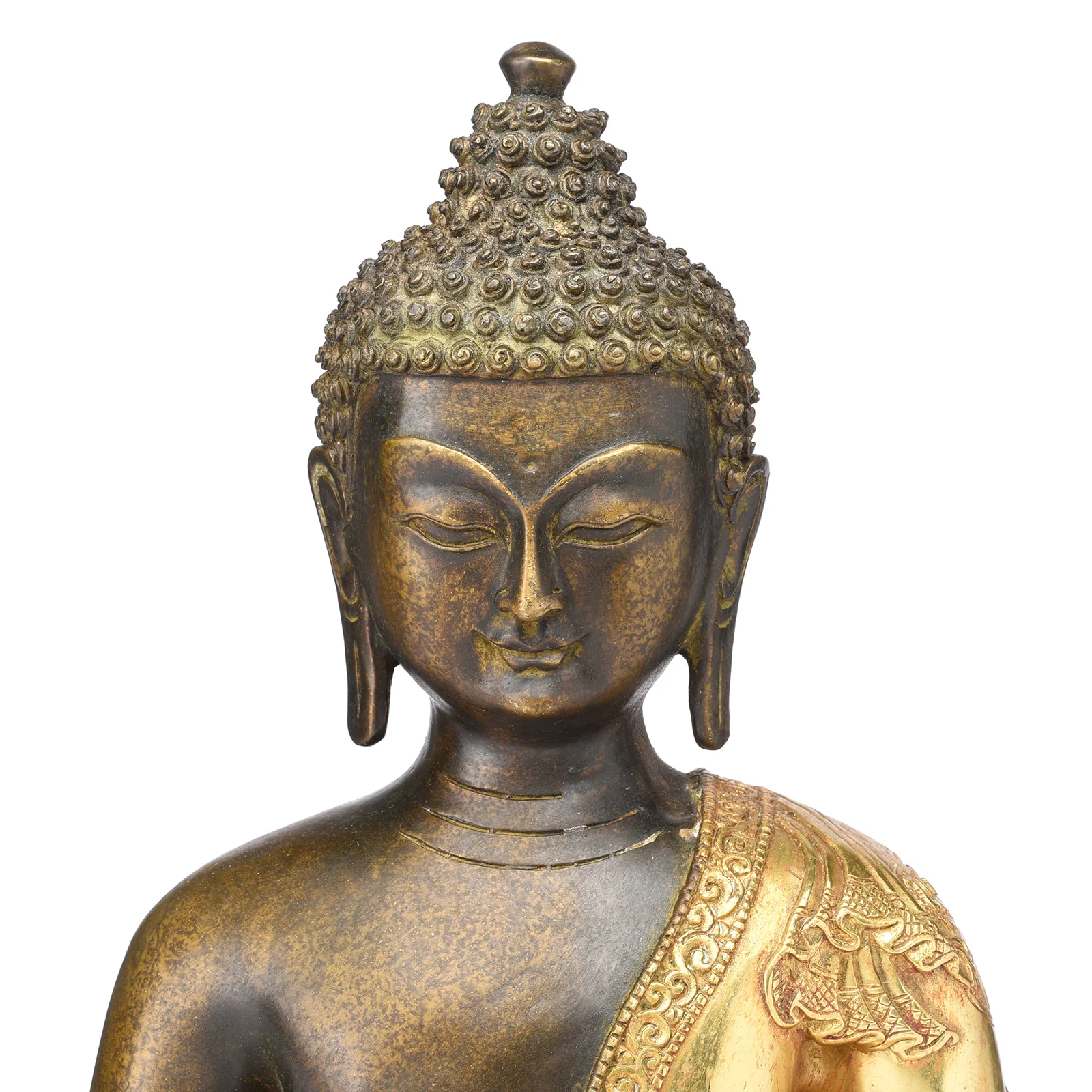 Gilt Bronze Buddha Statue - Bhumisparsha Mudra - Image 2