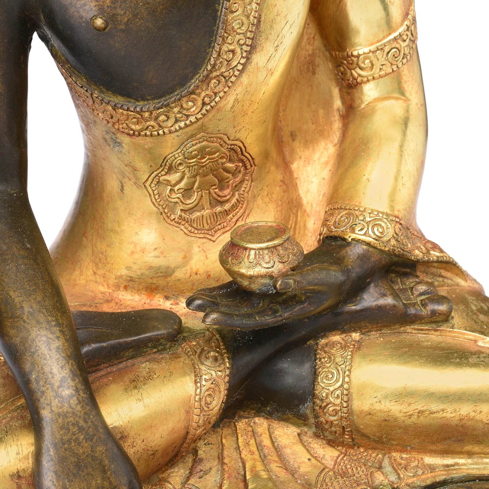Gilt Bronze Buddha Statue - Bhumisparsha Mudra - Image 9