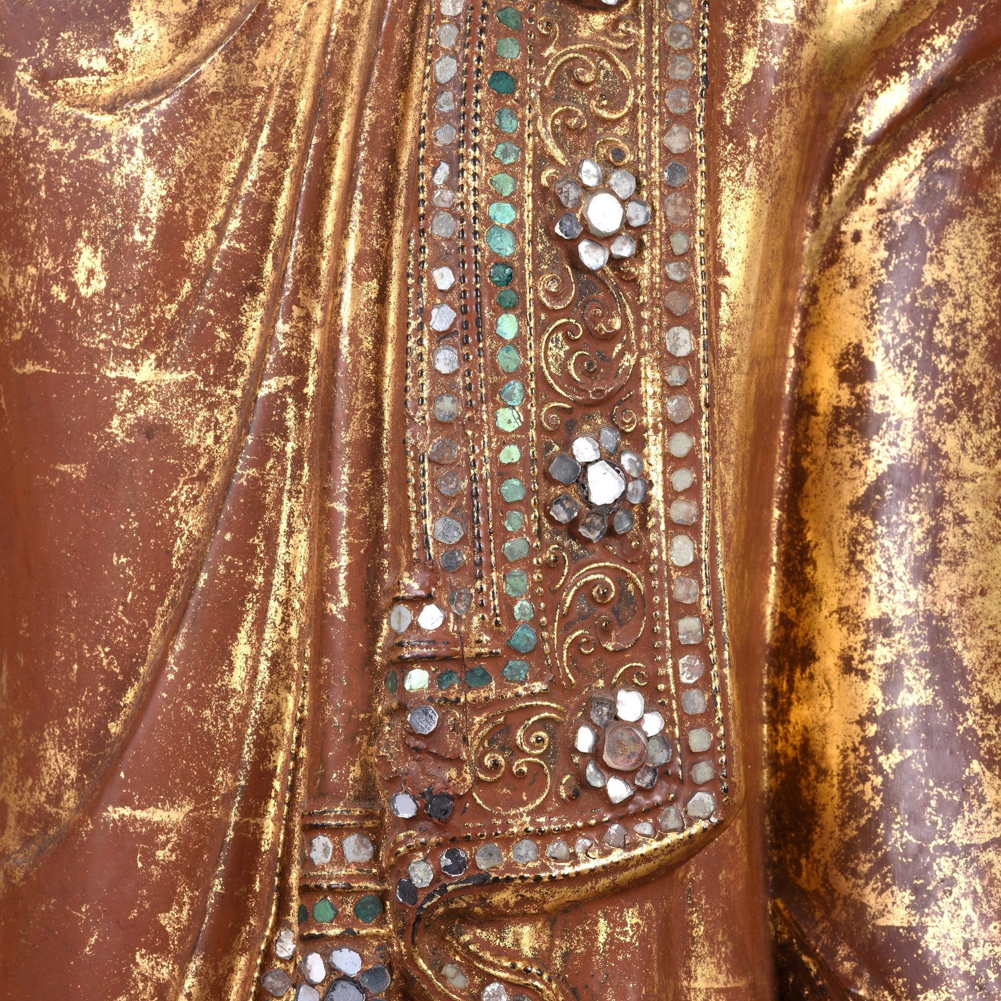 Gilded Teak Burmese Standing Buddha - Early 20thC - Image 3